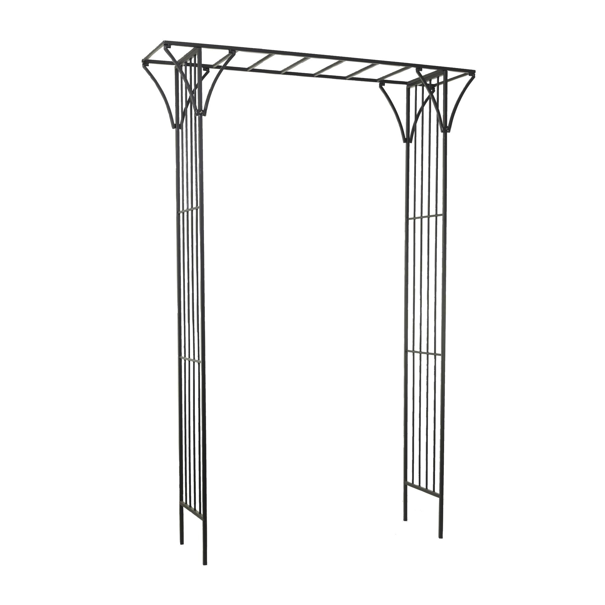 Black Metal Indoor Outdoor Indoor Outdoor Garden Arbor with Lattice Work Sides