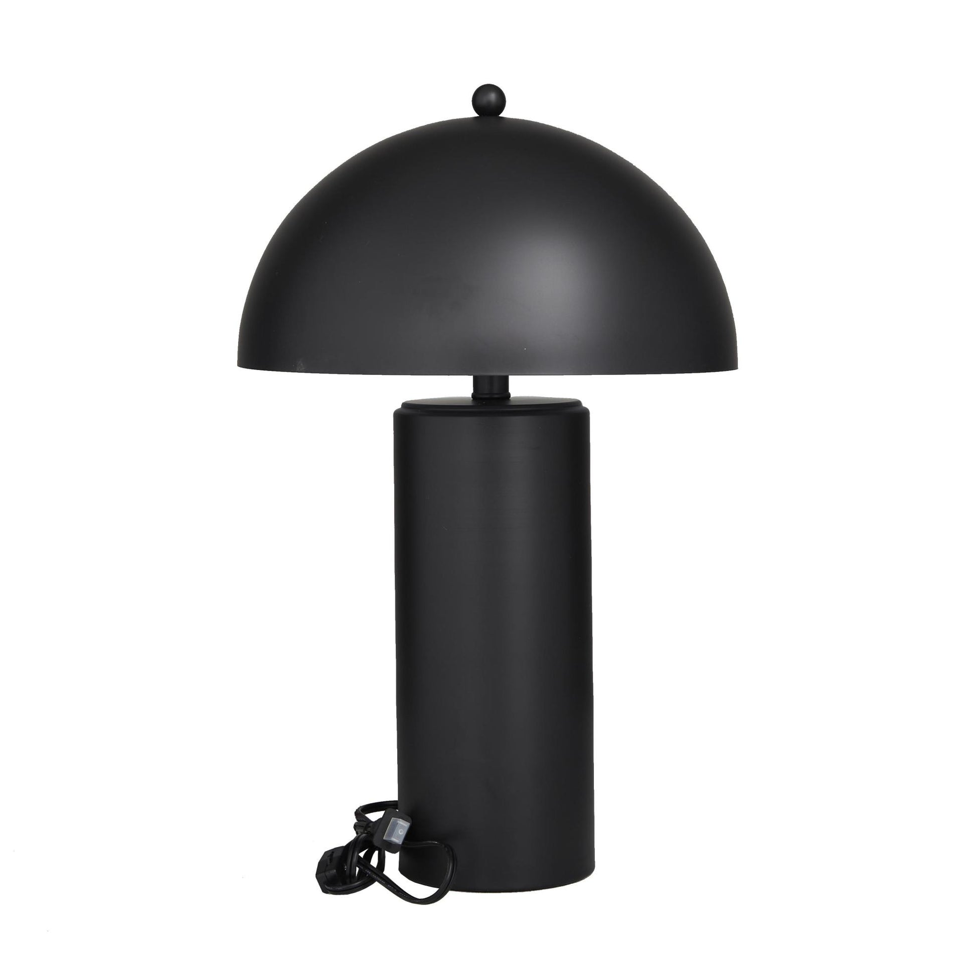 Black Metal Room Accent Lamp with Dome Shade