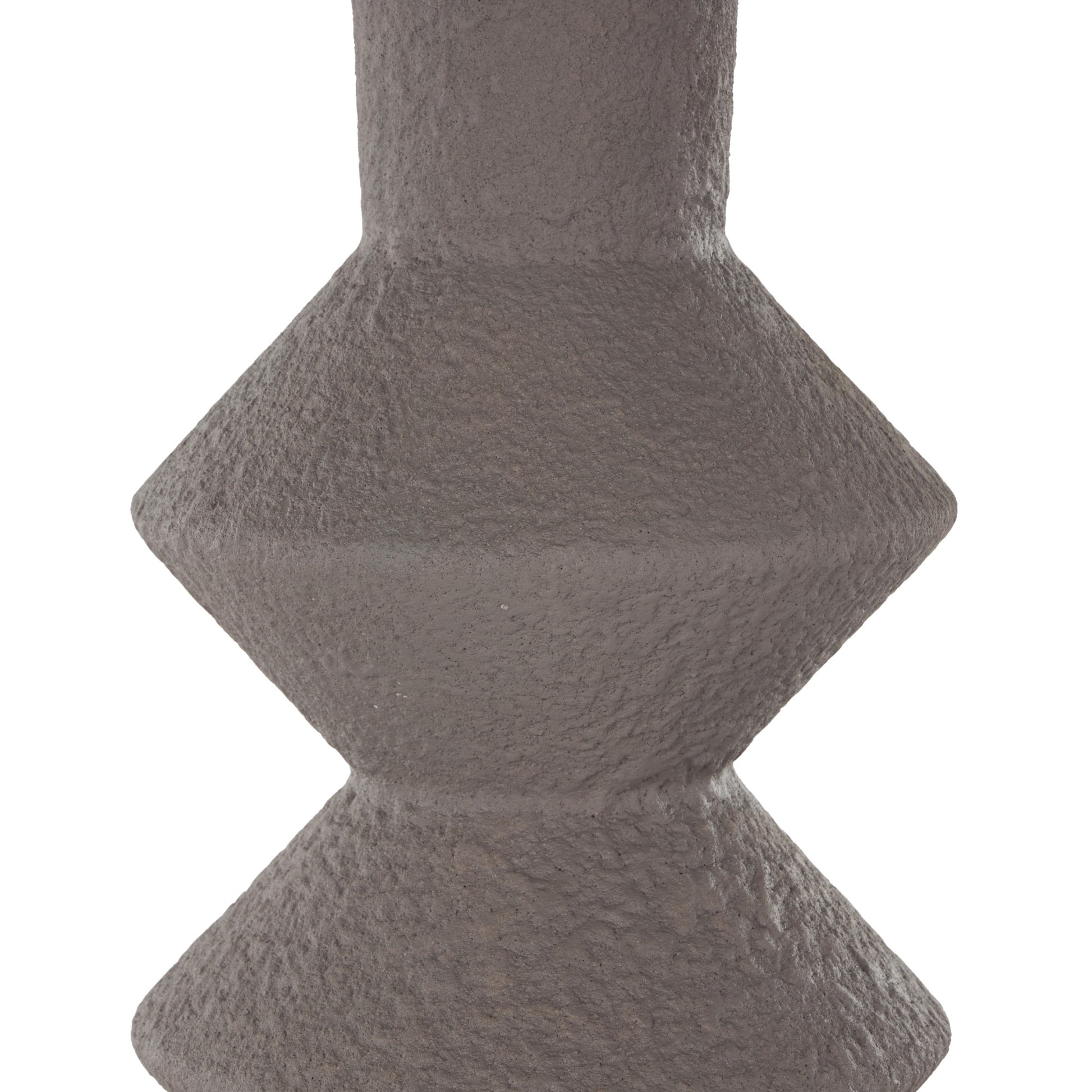 Dark Gray Metal Art Deco Fluted Decorative Vase
