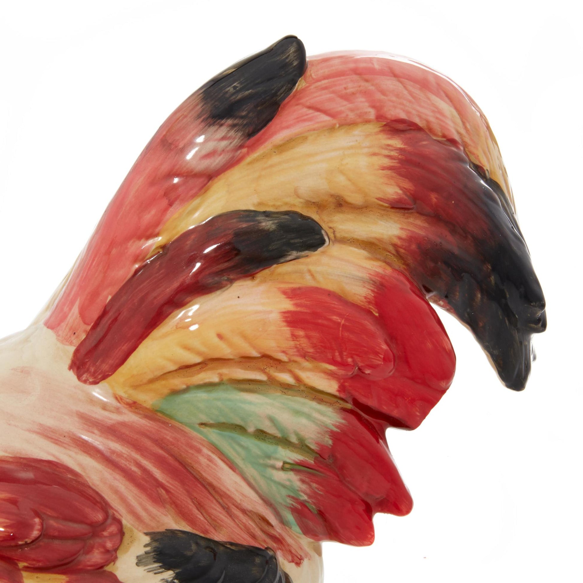 Rooster Red Ceramic Indoor Outdoor Decorative Garden Sculpture