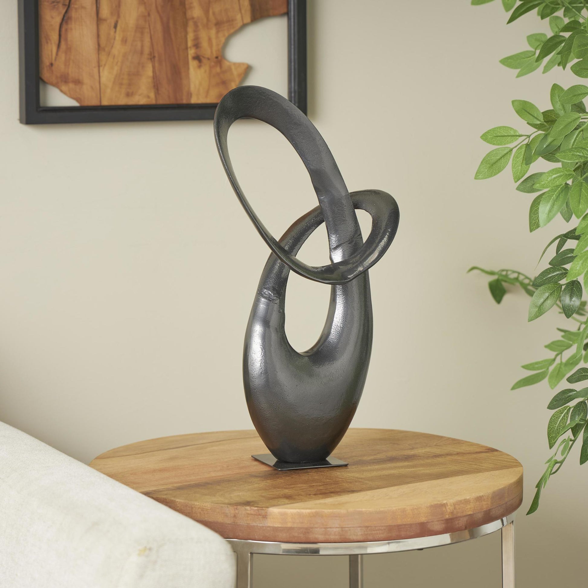 Abstract Aluminum Metal Decorative Sculpture 10" x 5" x 17"