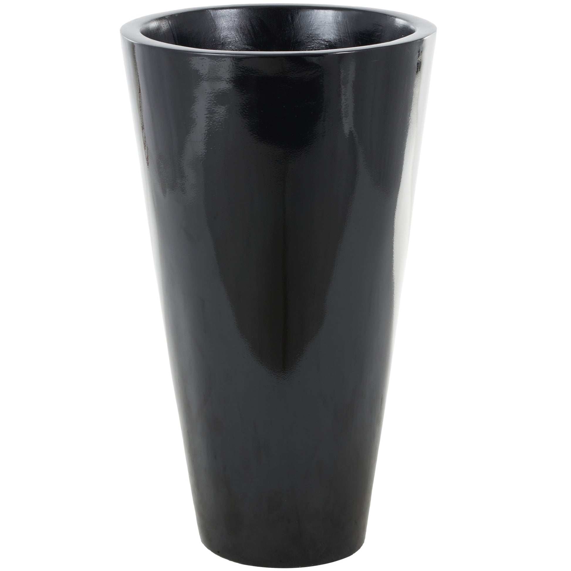 Black Fiberglass Floor Decorative Vase