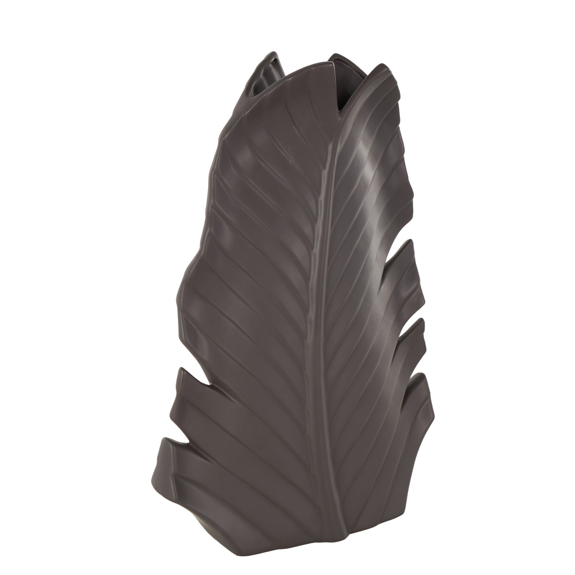Leaf Ceramic Palm Decorative Vase 10" x 4" x 15"