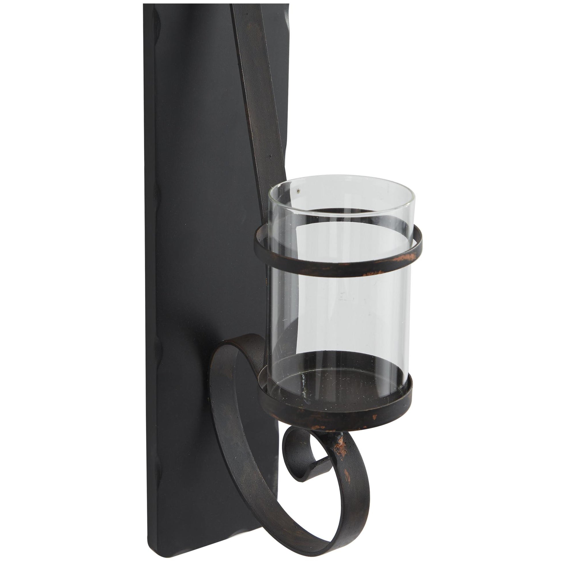 Scroll Black Metal Long Pillar Indoor Outdoor Wall Sconce