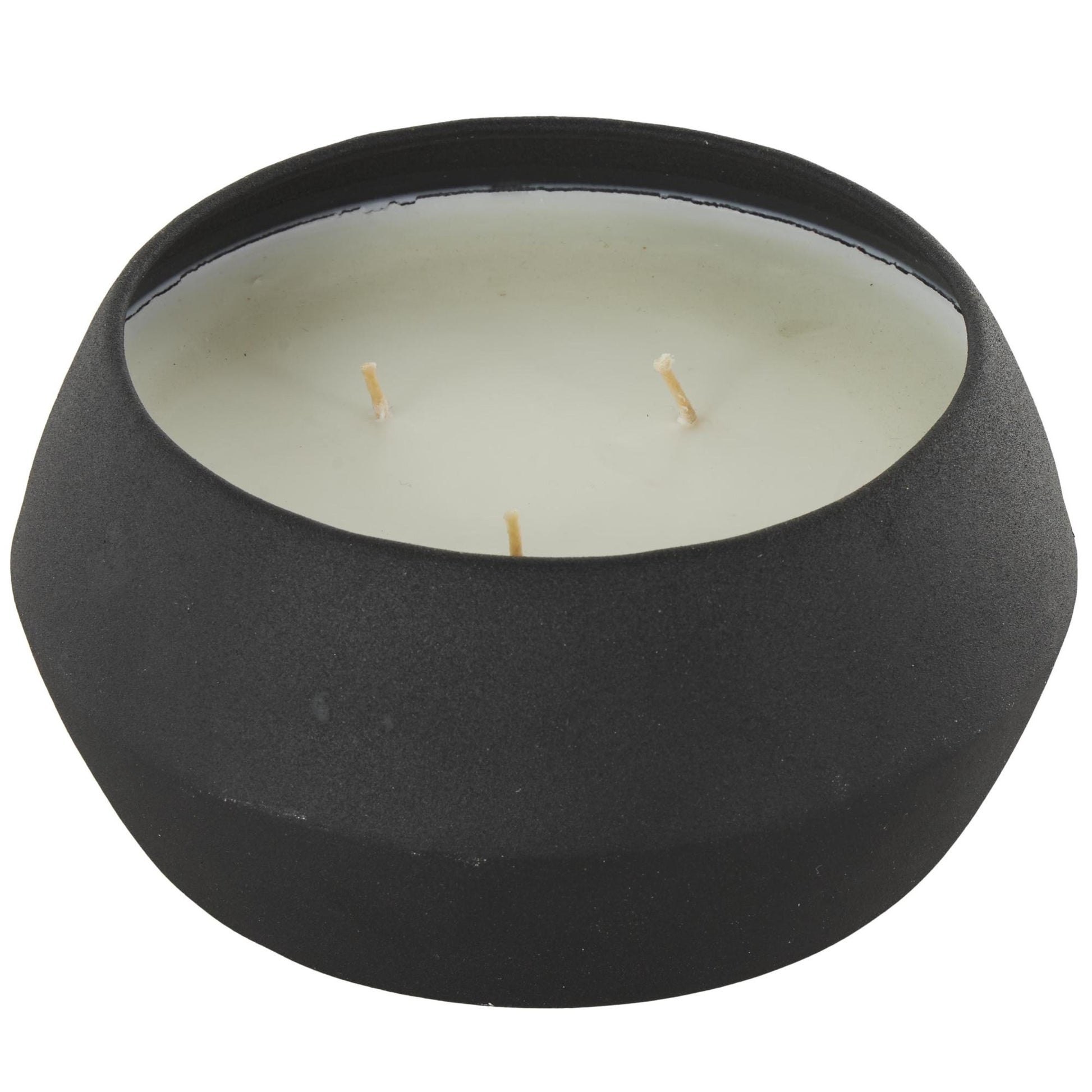 Metal Tangerine Splash Scented Textured 30oz 3 Wick Decorative Candle with White Wax