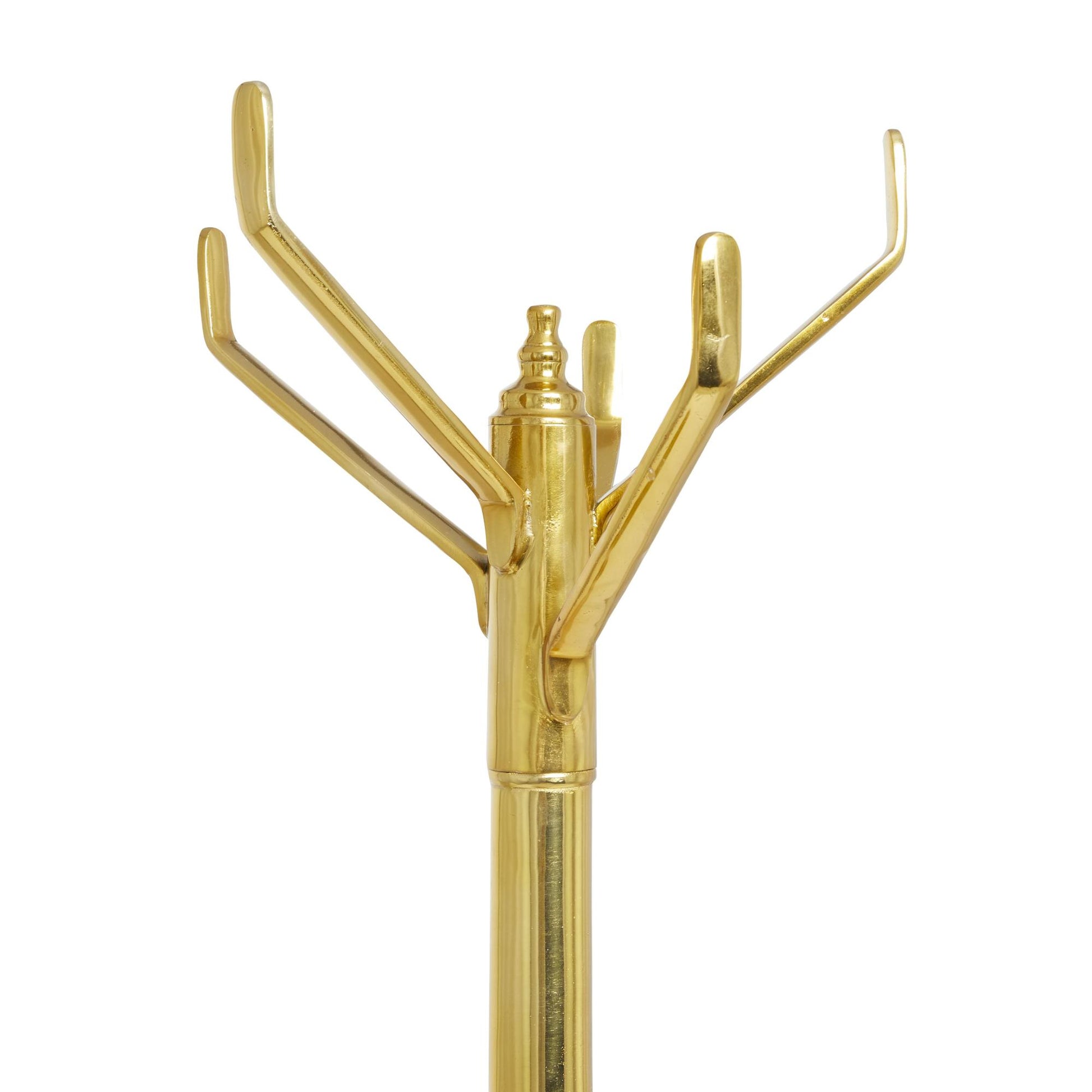 Aluminum Metal Sleek 4 Hook Freestanding Coat Rack