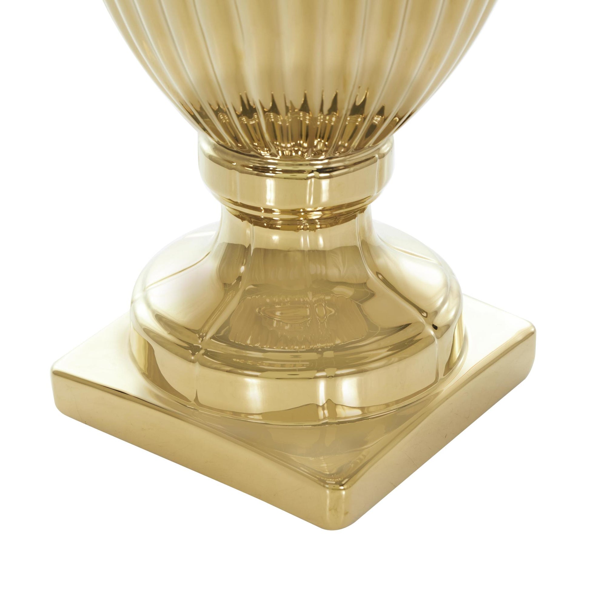 Ceramic Tall Fluted Urn Living Room Decorative Jars with Grooves and Lid