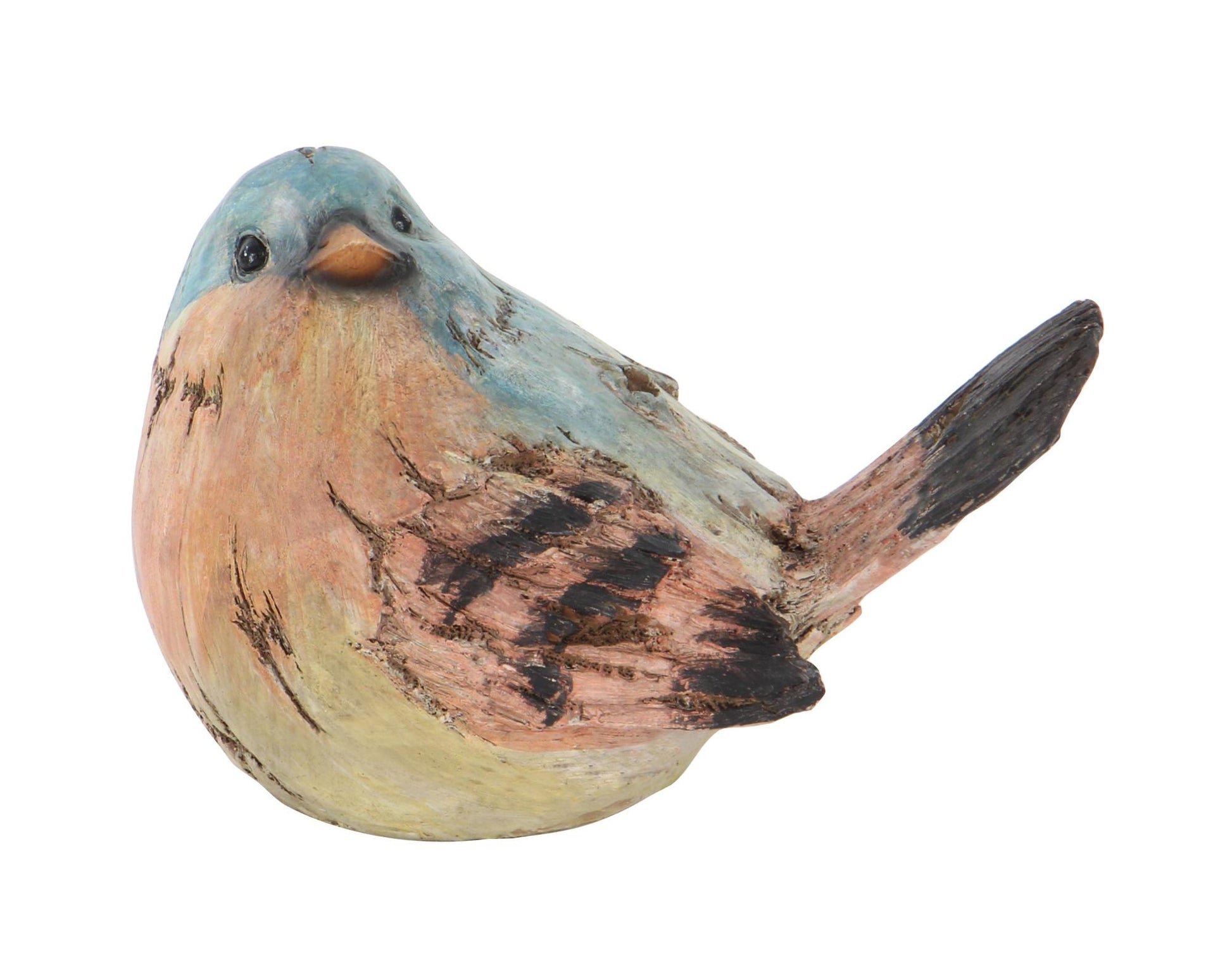Set of 4 Bird Multi Colored Polystone Decorative Sculpture