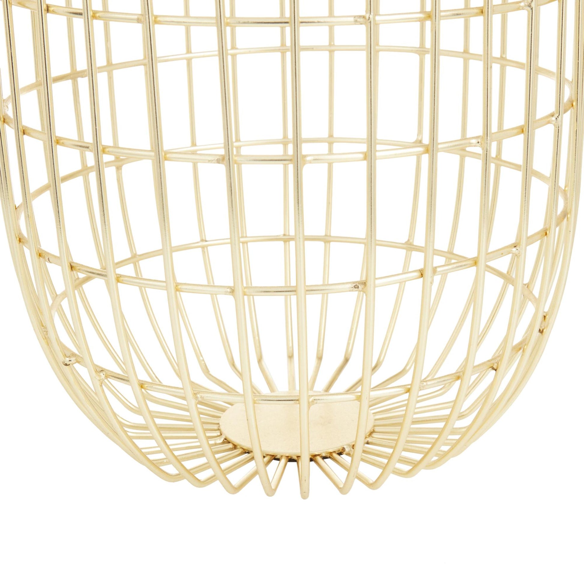 Set of 2 Metal Decorative and Functional Storage Basket with Arched Handles Set of 2 13", 11"W