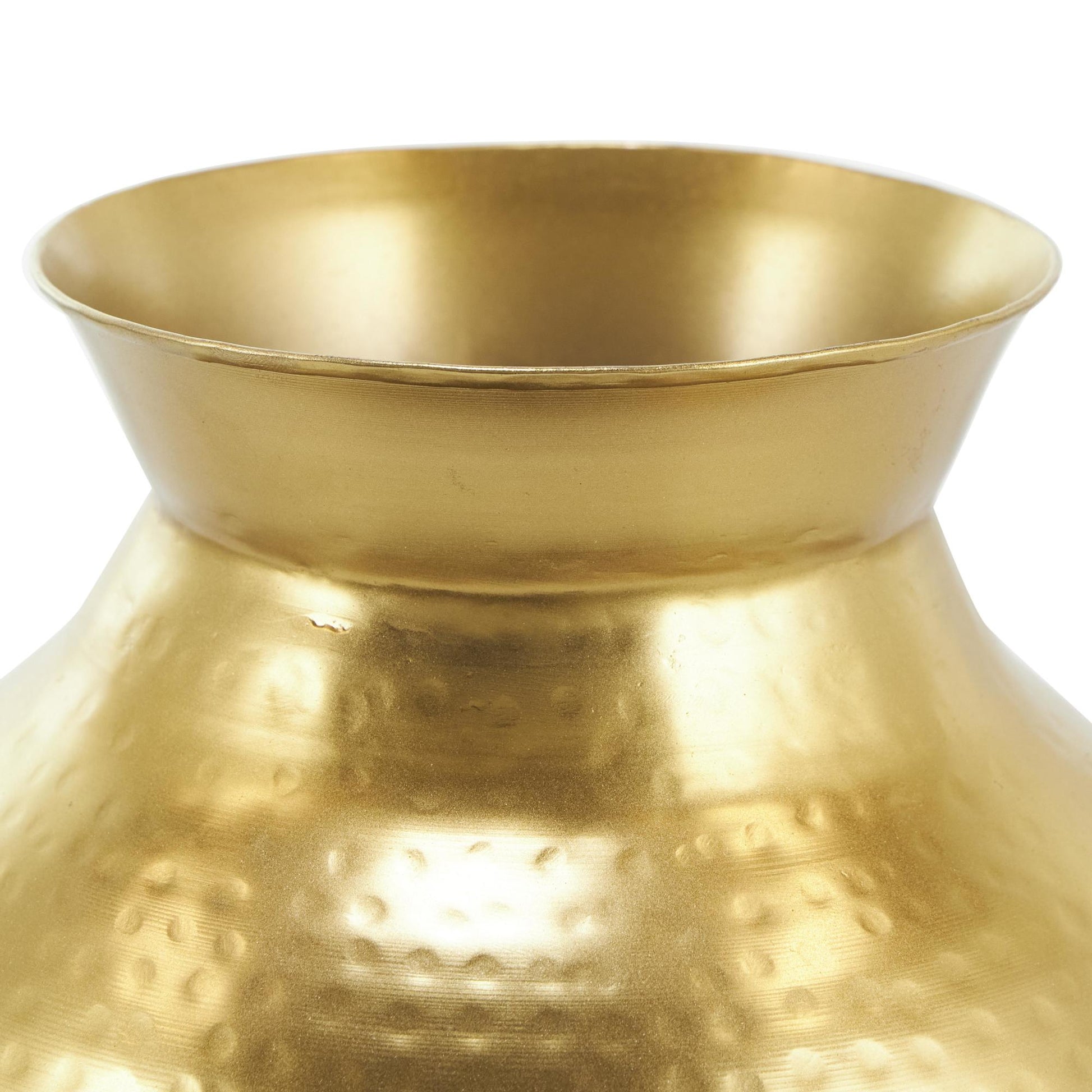 Gold Metal Hammered Spotted Decorative Vase