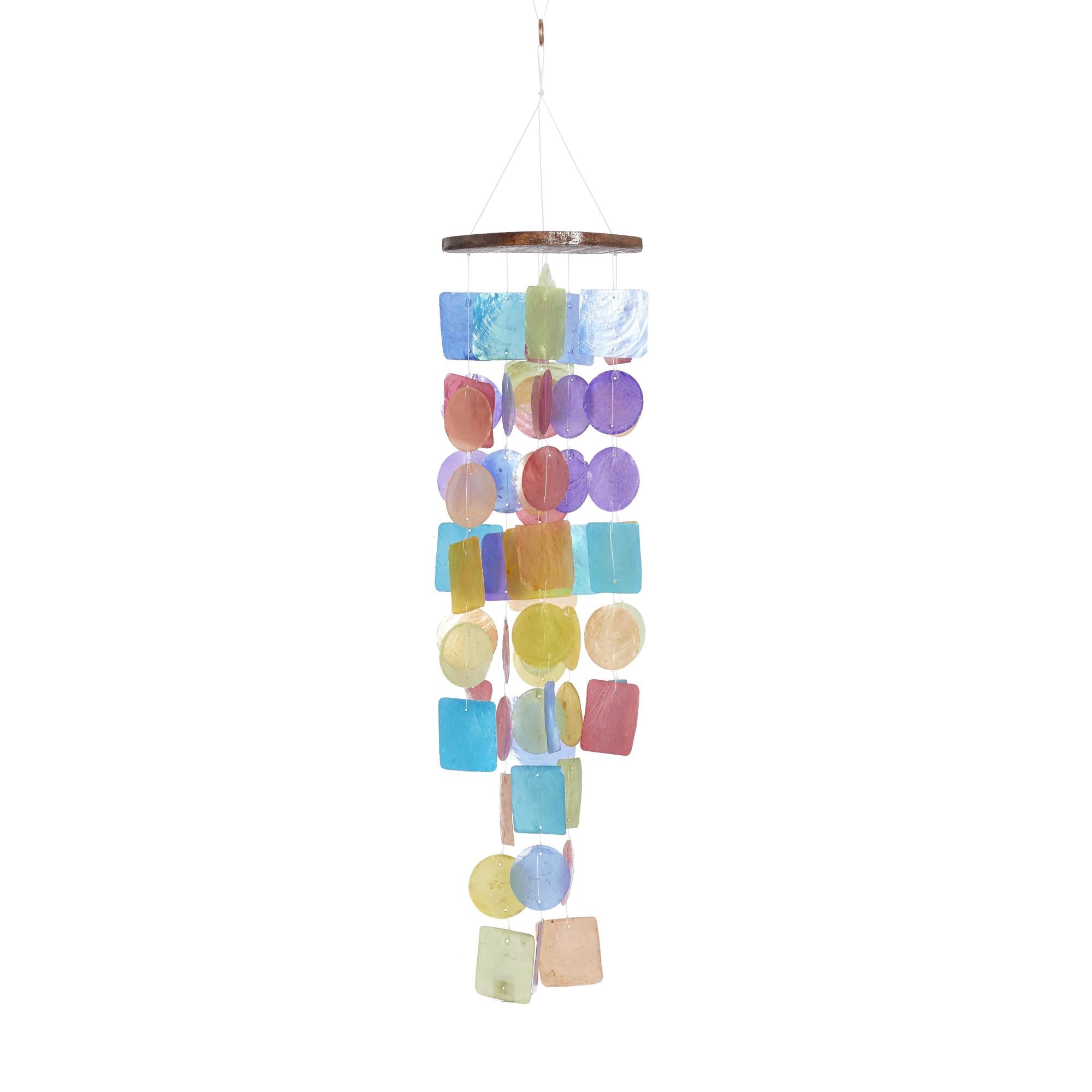 Capiz Shell Waterfall Indoor Outdoor Windchime 5" x 5" x 20"