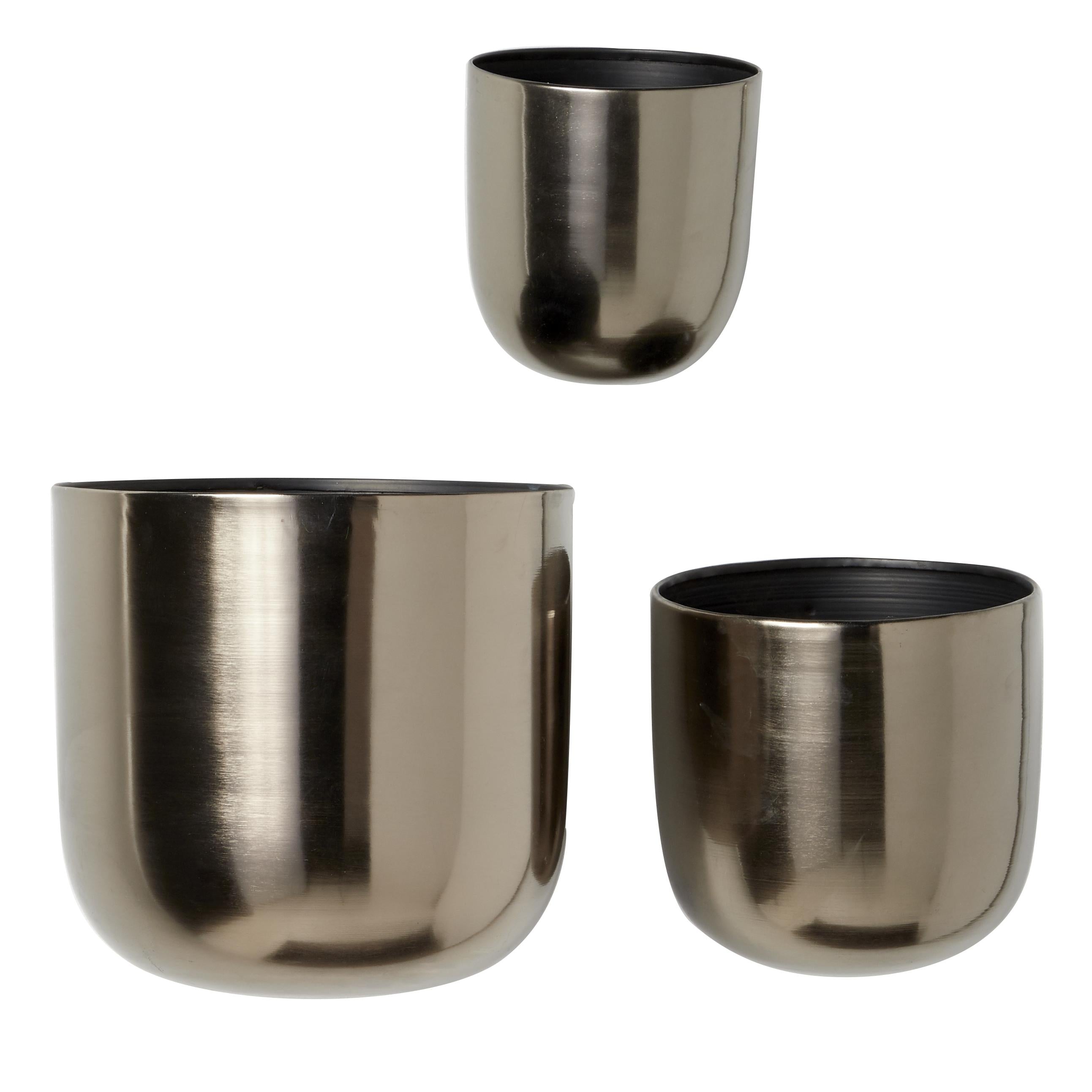 Set of 3 Metal Floating Indoor Outdoor Wall Planter