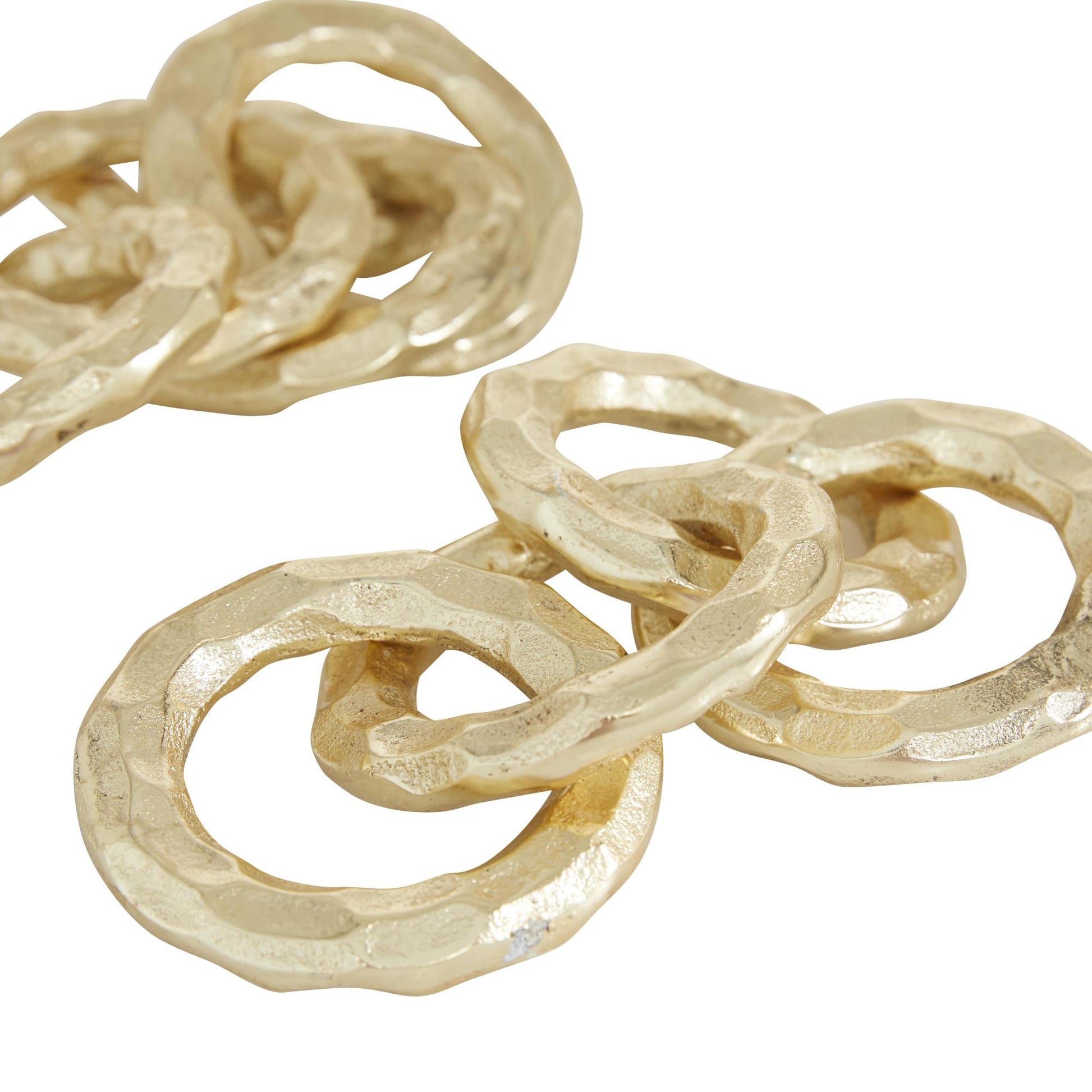 CosmoLiving by Cosmopolitan Set of 2 Chain Gold Aluminum Metal Decorative Sculpture