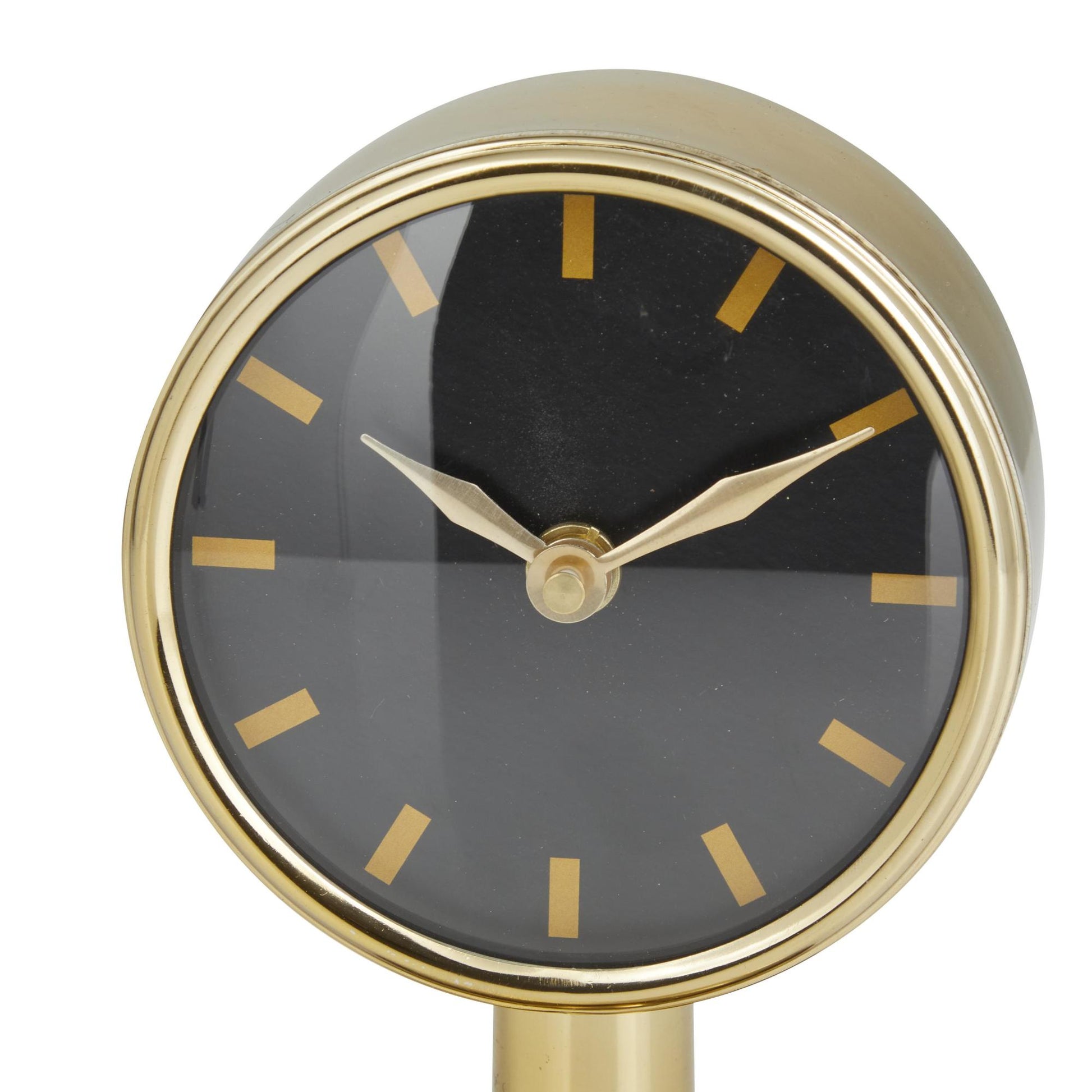 Gold Stainless Steel Metal Small Decorative Clock with Numberless Black Clockface