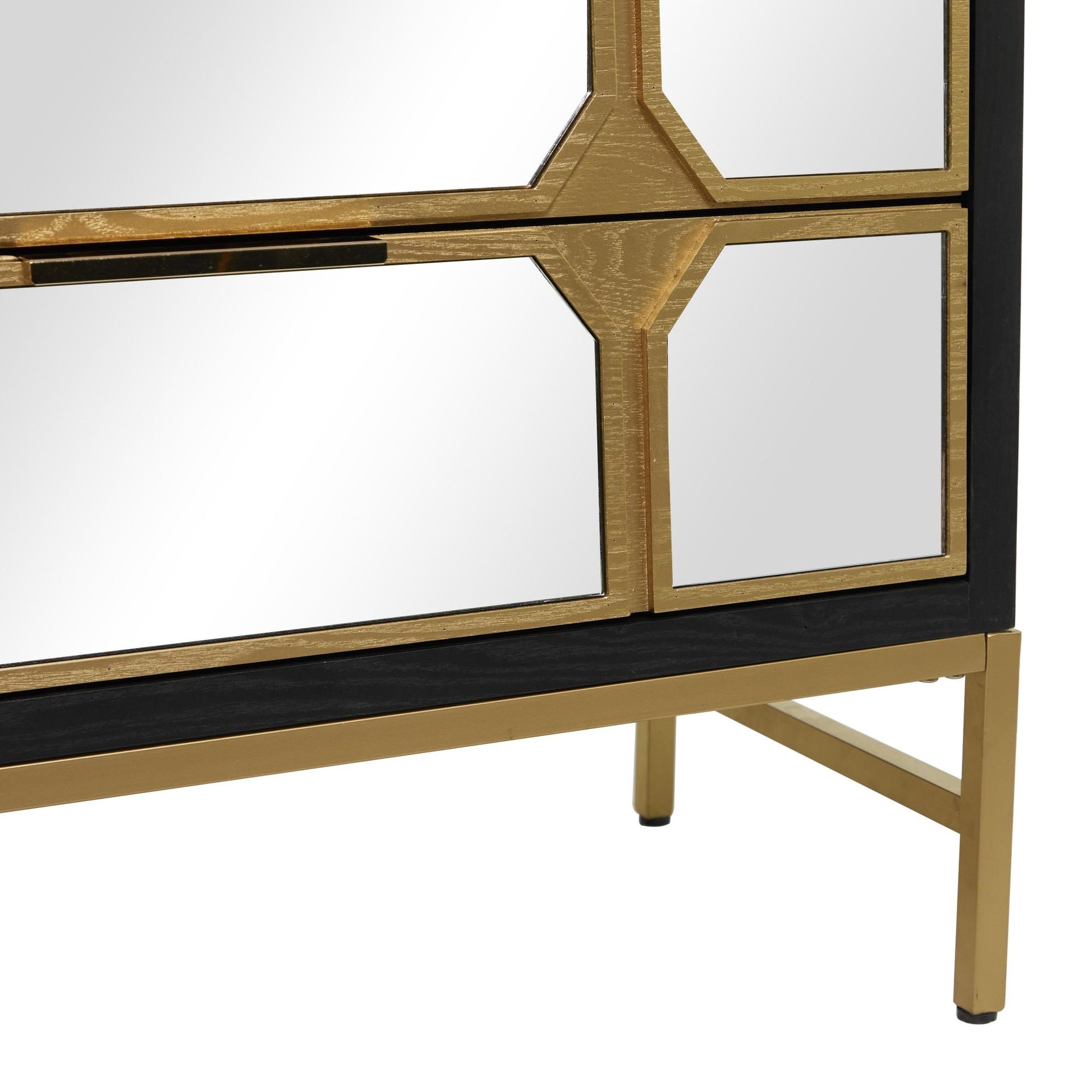 Wooden 3 Drawer Room Cabinet with Mirrored Front