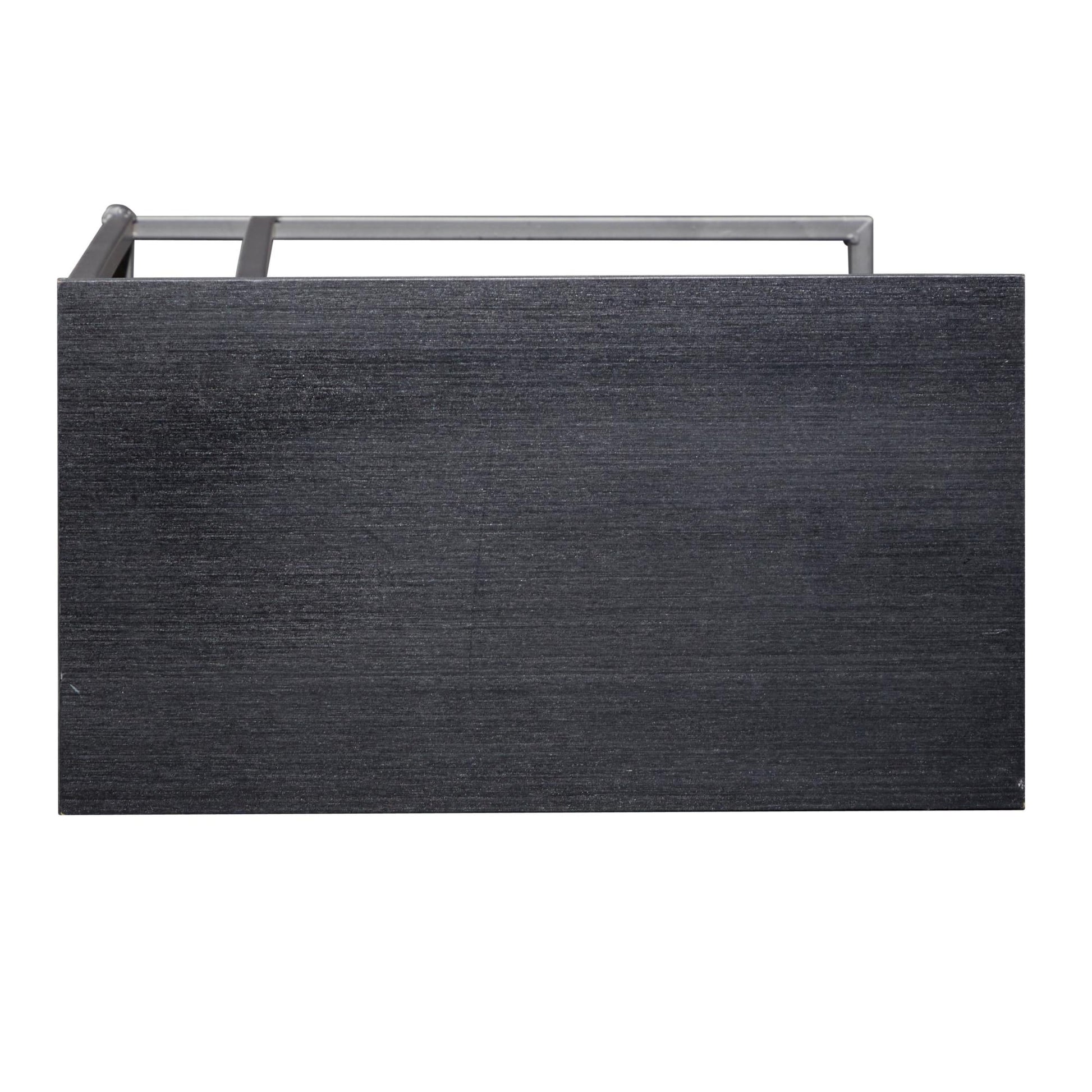 Metal C-Shaped Side End Accent Table with Black Metal Base