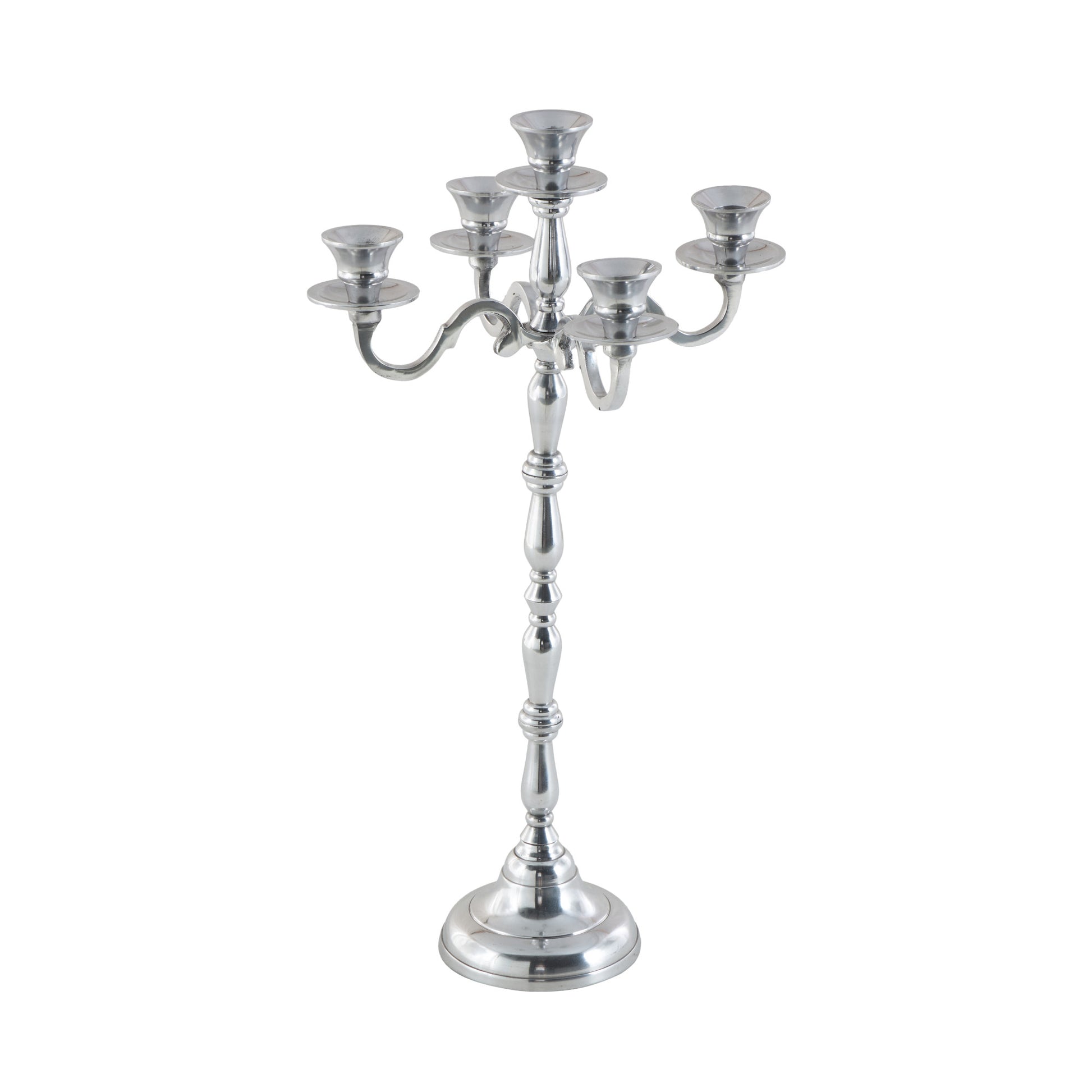 Silver Aluminum Metal Decorative Candelabra