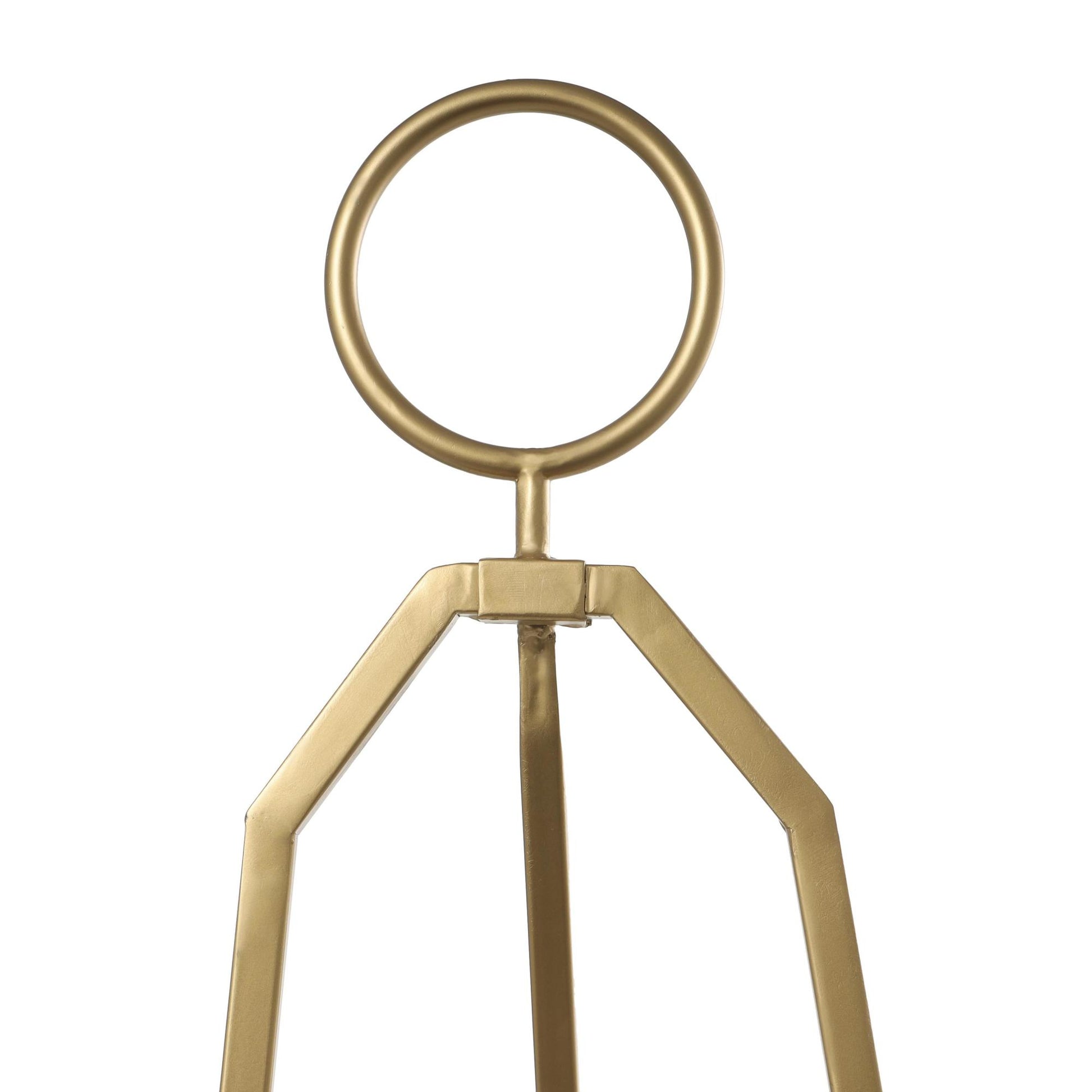 Gold Metal Tall Adjustable 3 Tier Display Easel with Circular Ring Top