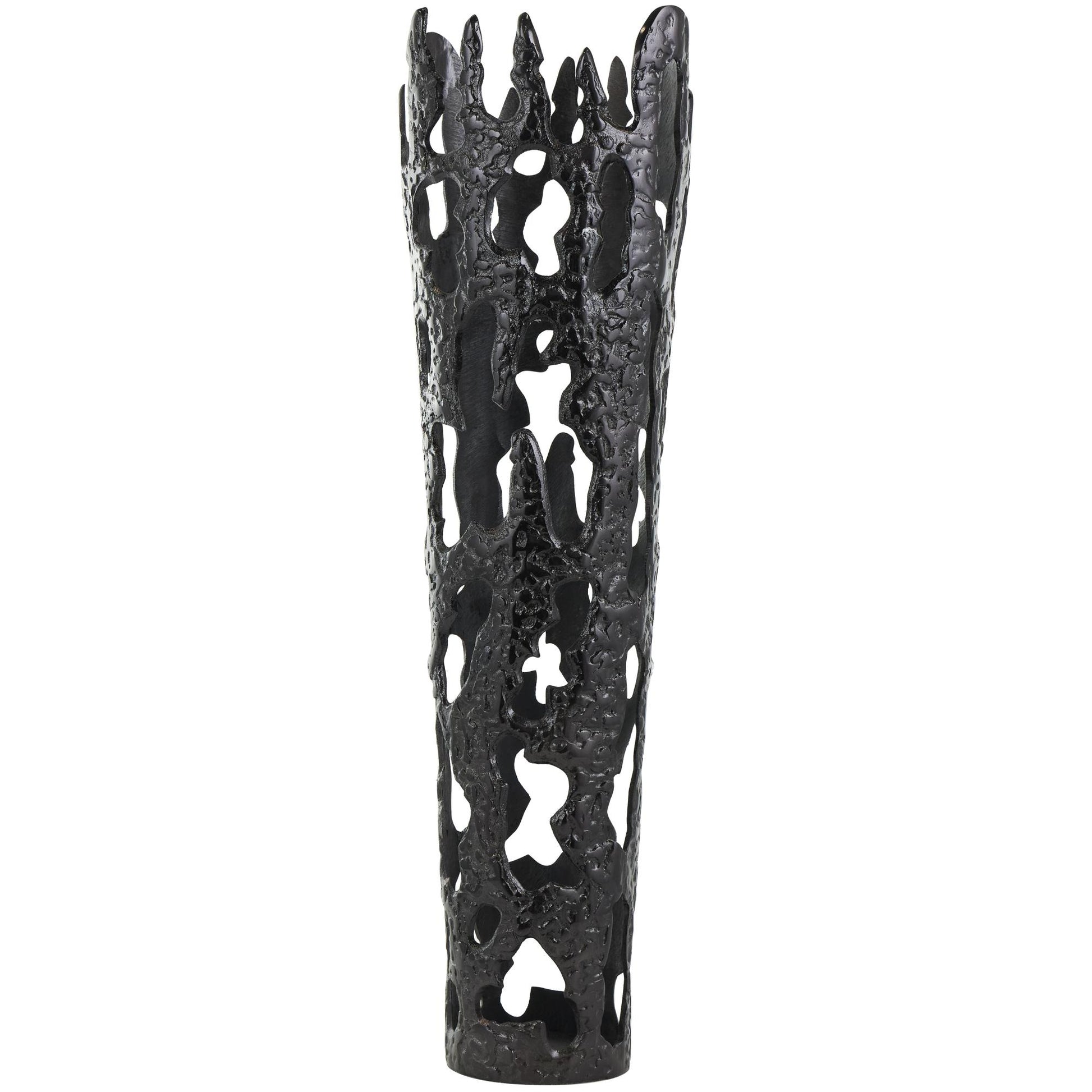 Abstract Aluminum Metal Drip Decorative Vase with Melting Designed Body