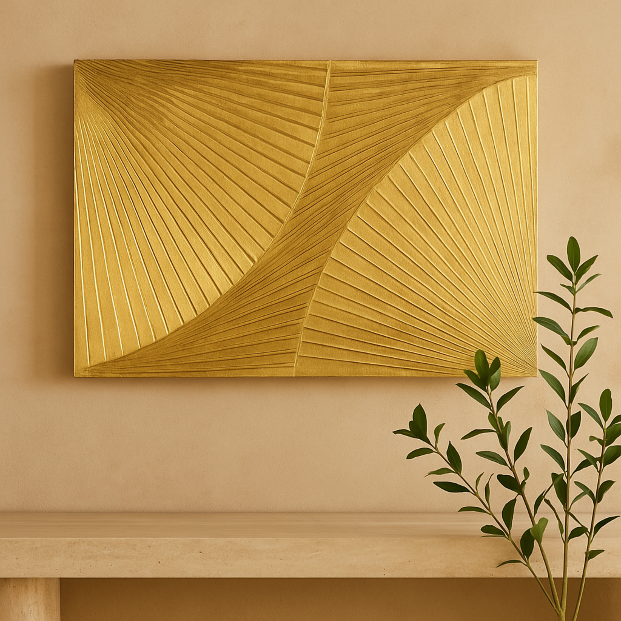 Geometric Wood Carved Radial Home Wall Decor