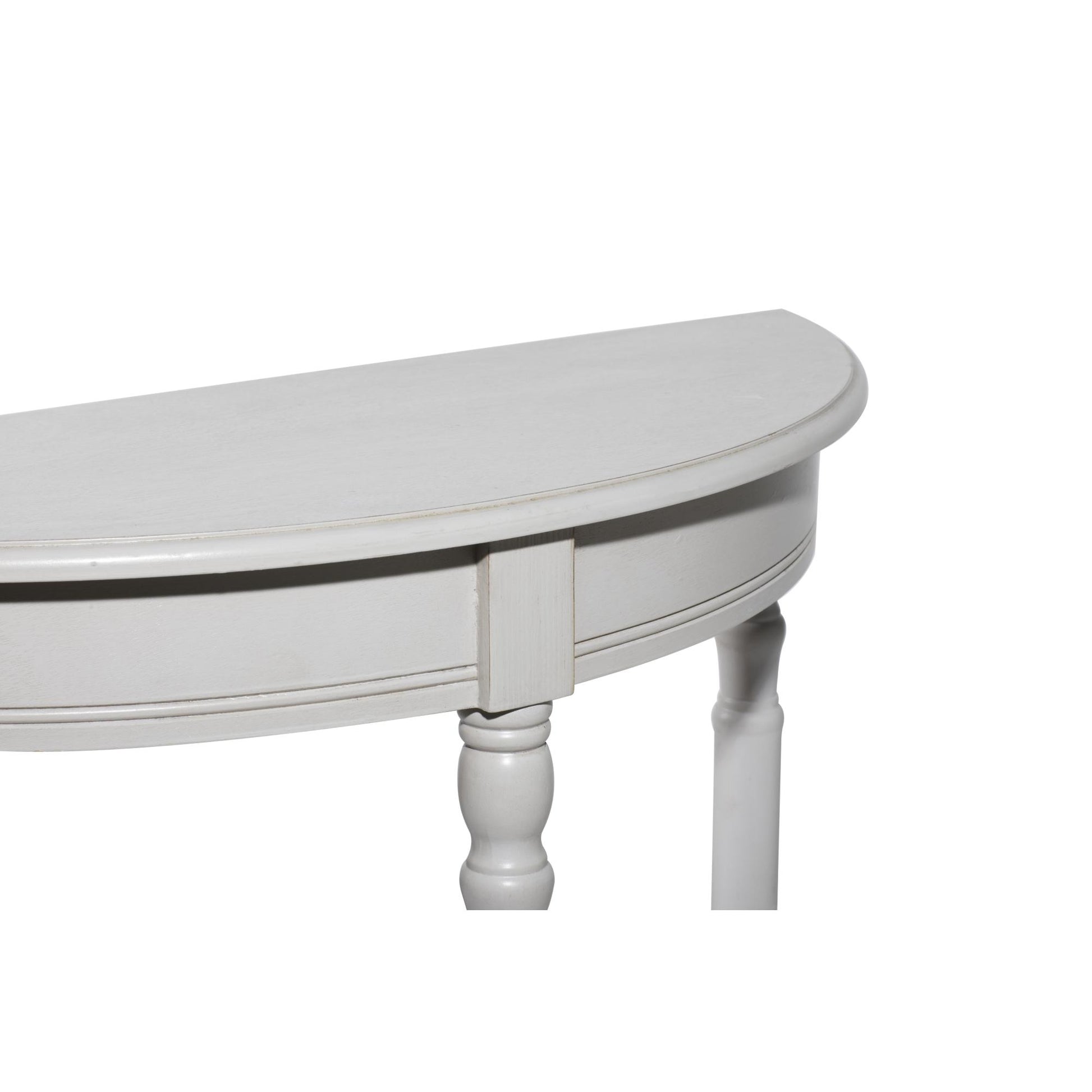 Wood Half Moon Living Room Console Table