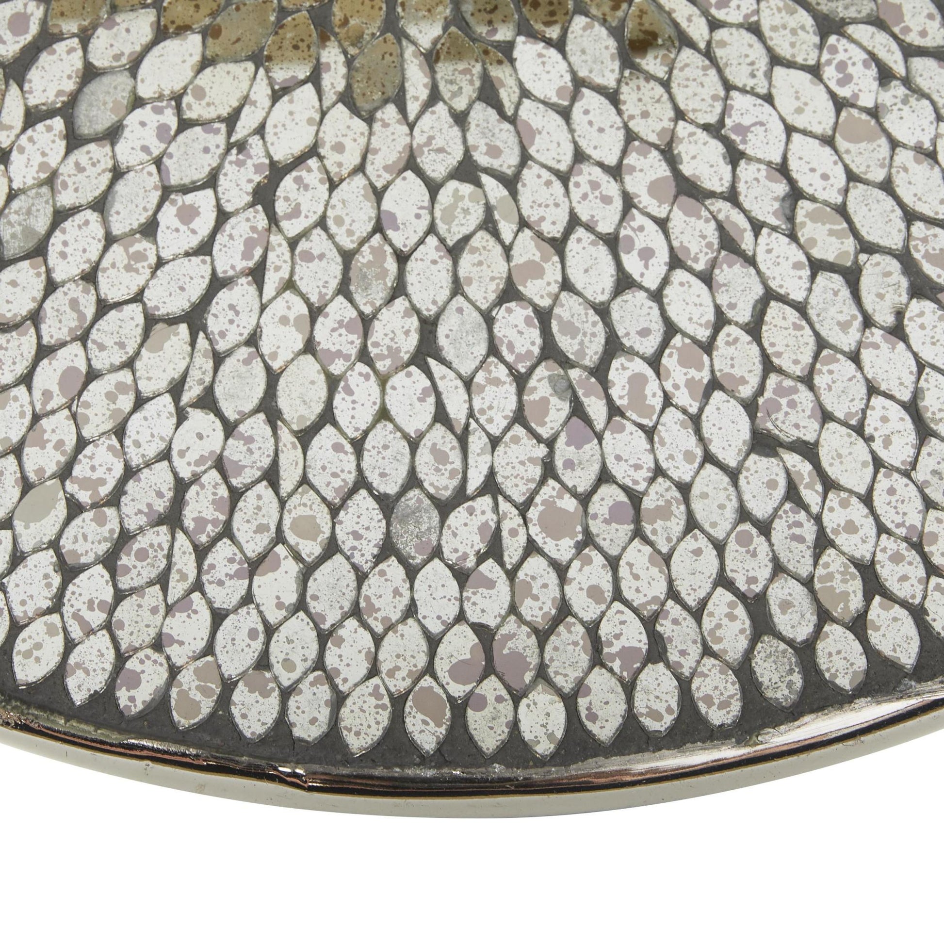 Silver Aluminum Metal Side End Accent Table