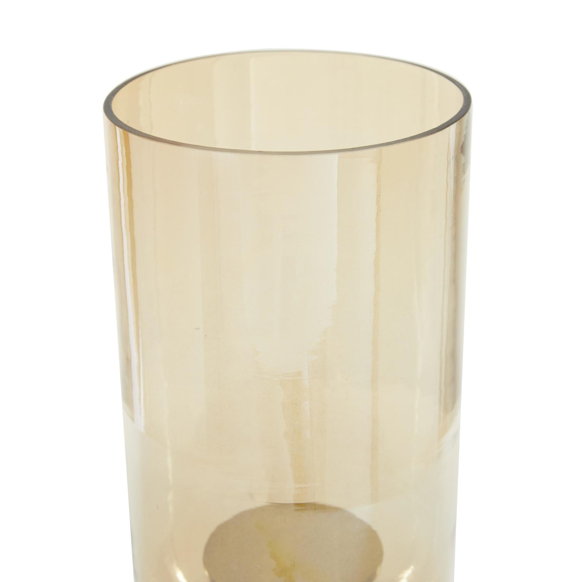 Gold Aluminum Metal Single Candle Room Hurricane Lamp