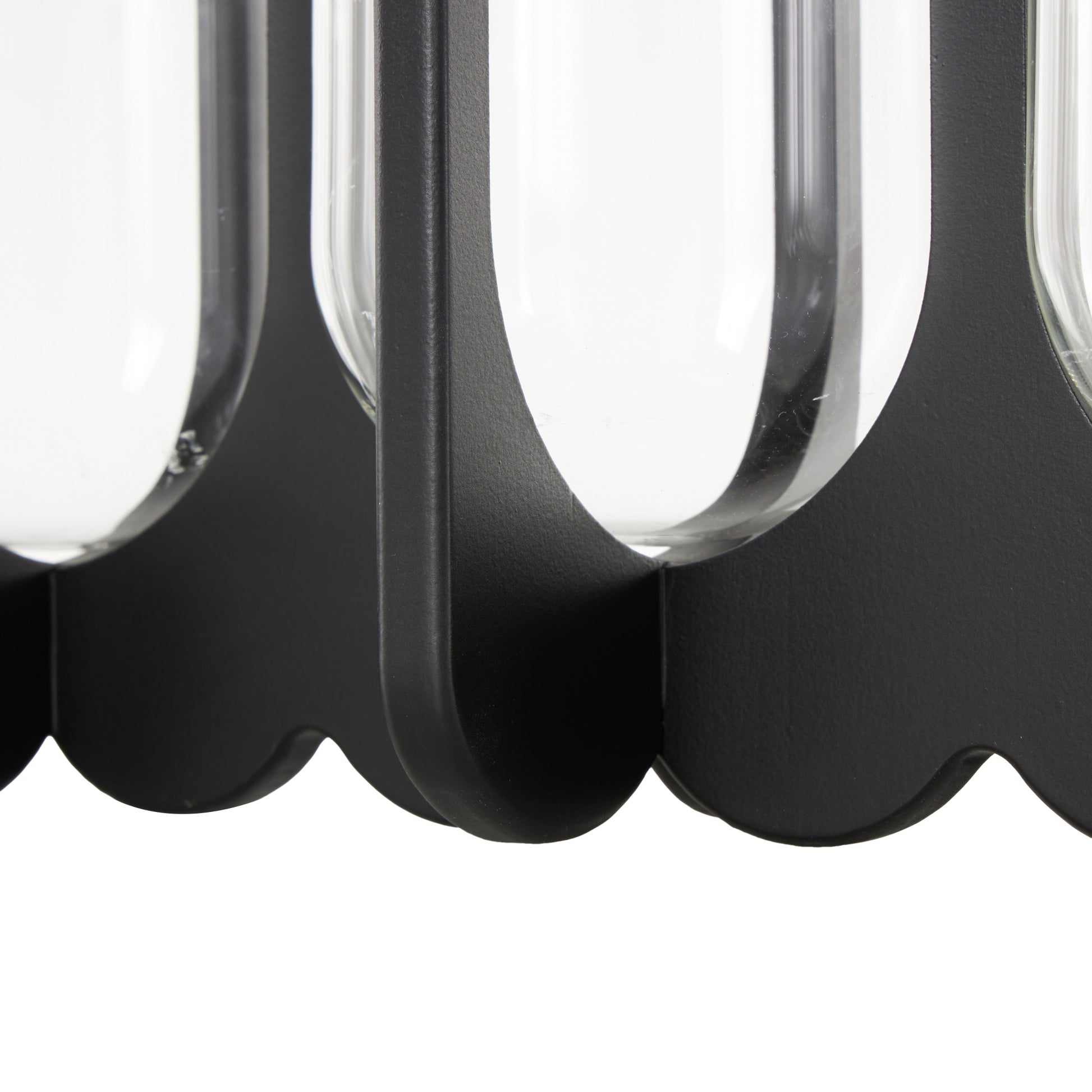 Black Wood Hurricane Decorative Candle Holder
