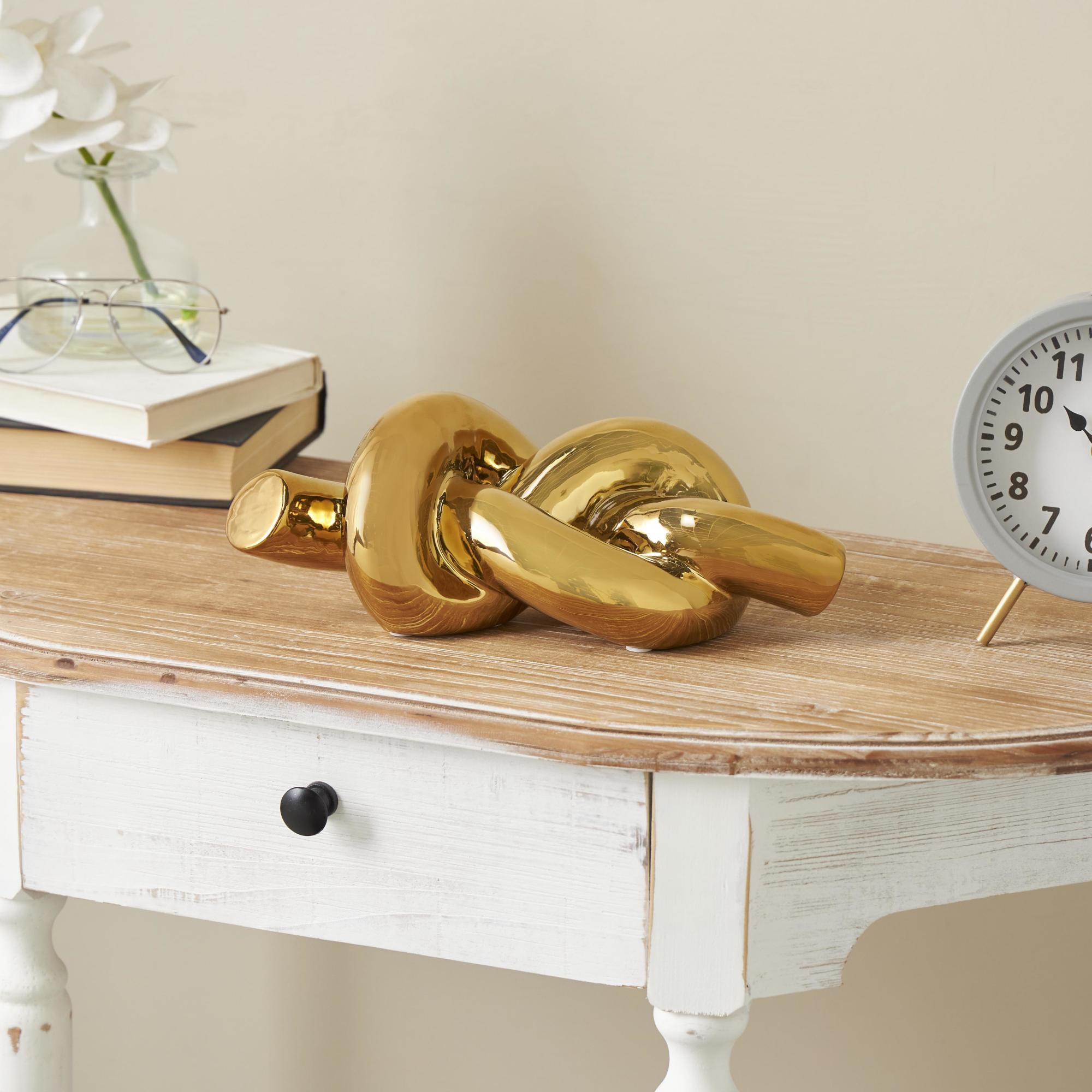 Knot Gold Ceramic Decorative Sculpture