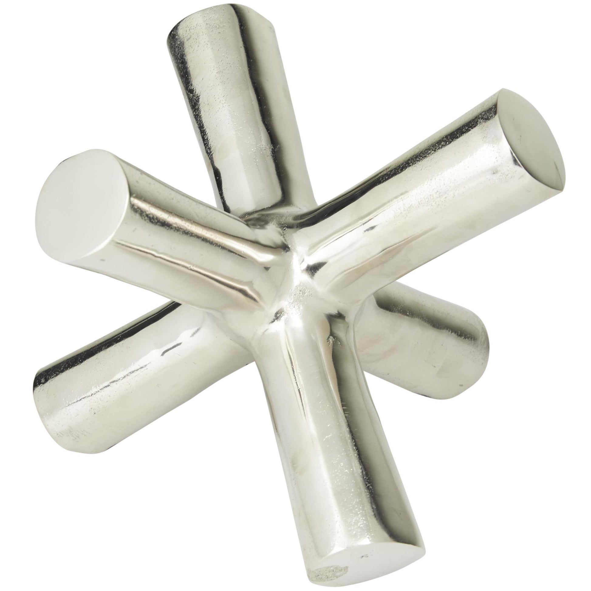 Abstract Aluminum Metal Jack Decorative Sculpture 10" x 10" x 9"