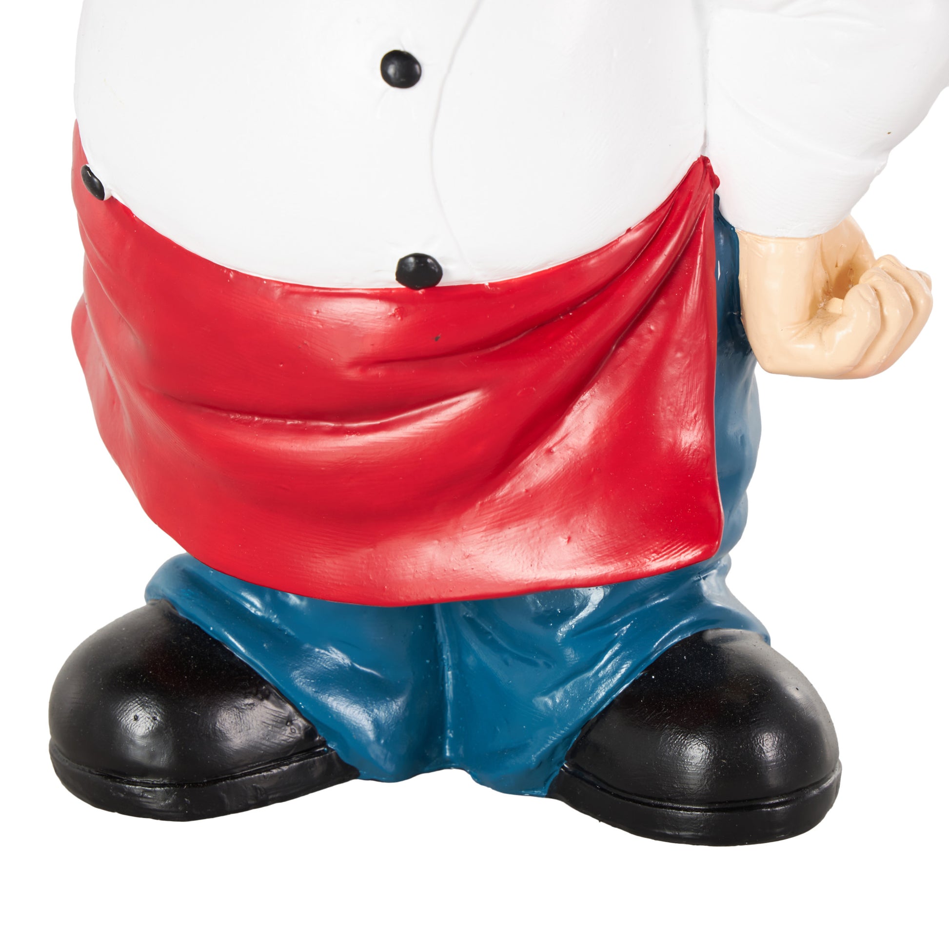 Chef White Polystone Kitchen Decorative Figurine Decorative Sculpture with Black Tray