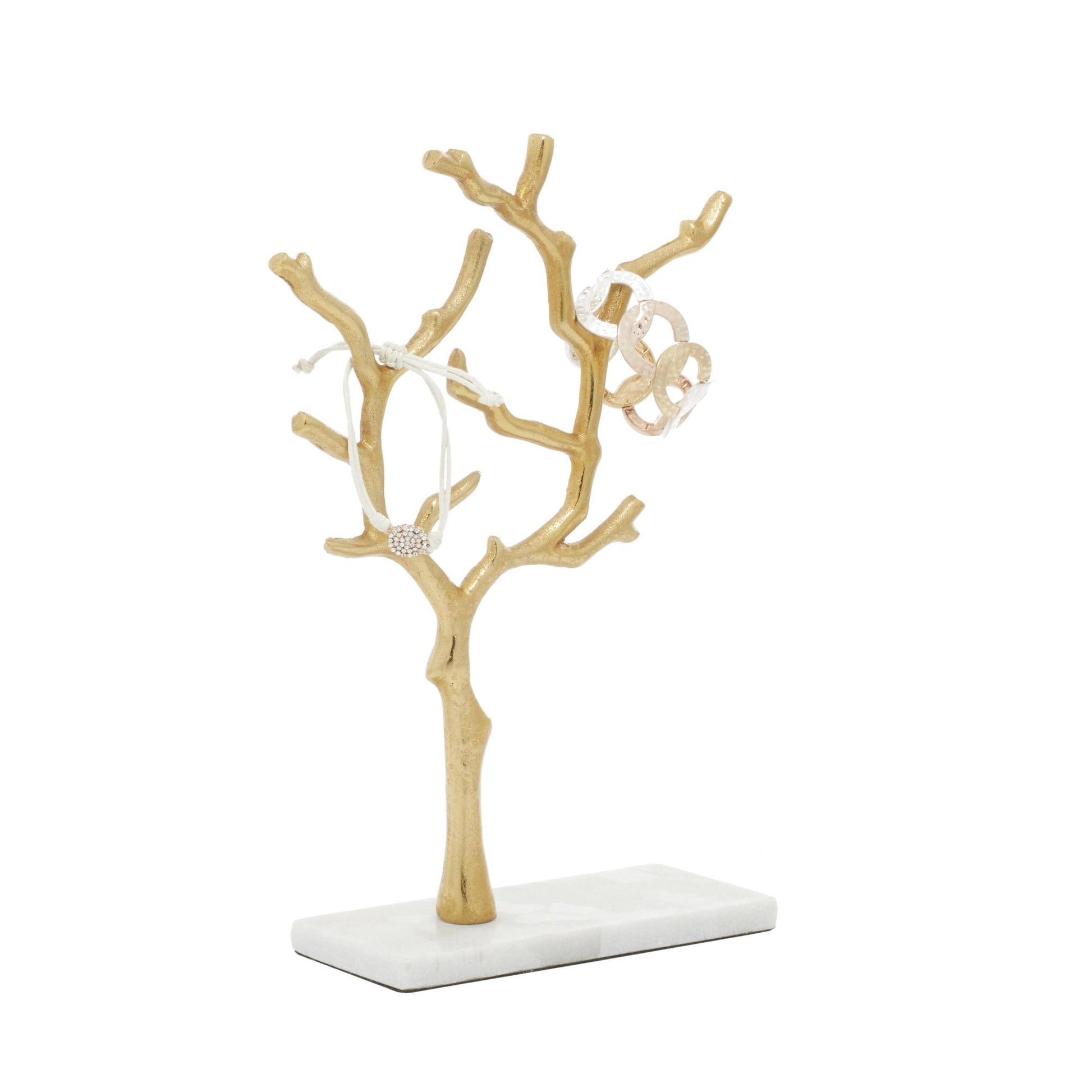 Tree Marble Display Jewelry Stand with Rectangular Base