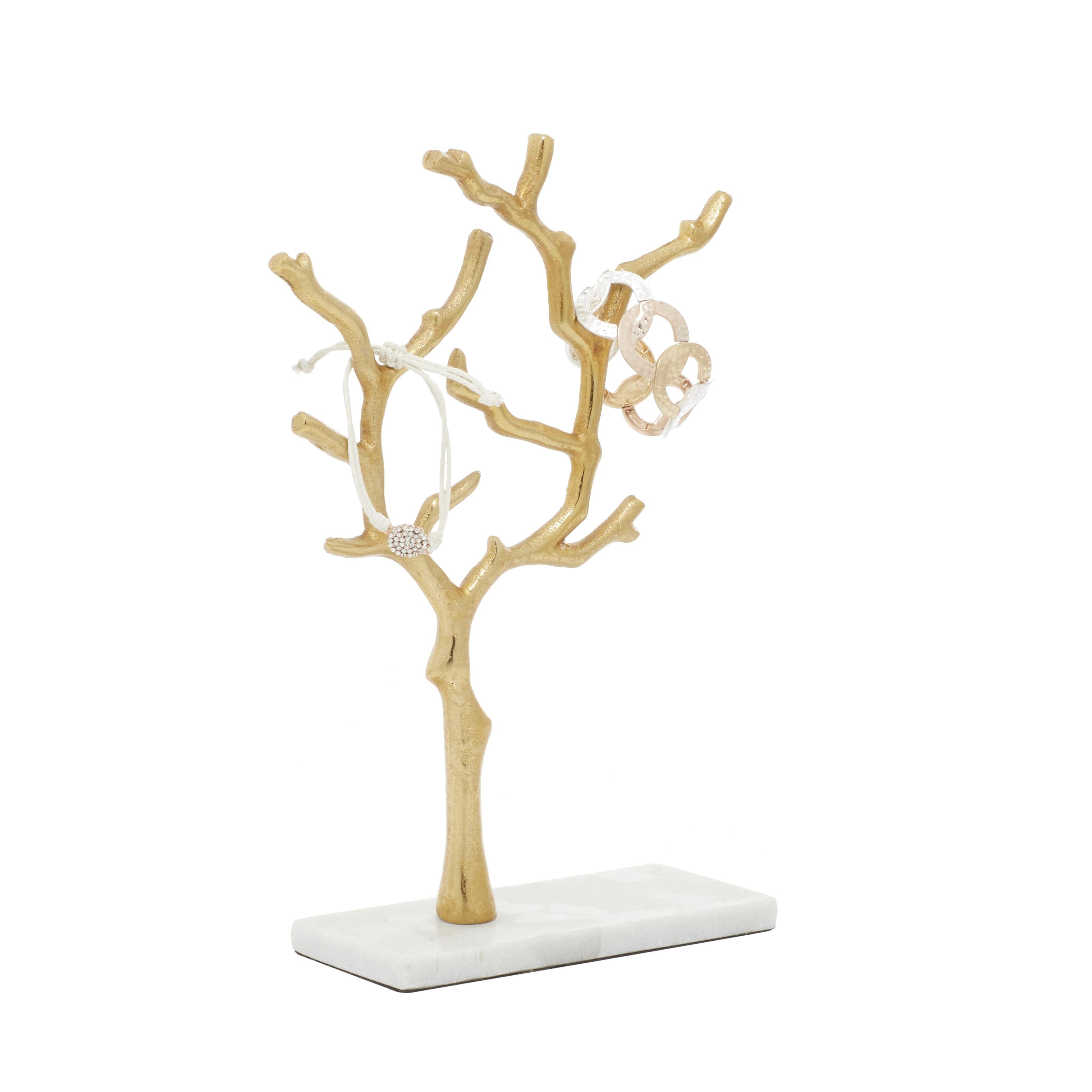 Tree Marble Display Jewelry Stand with Rectangular Base