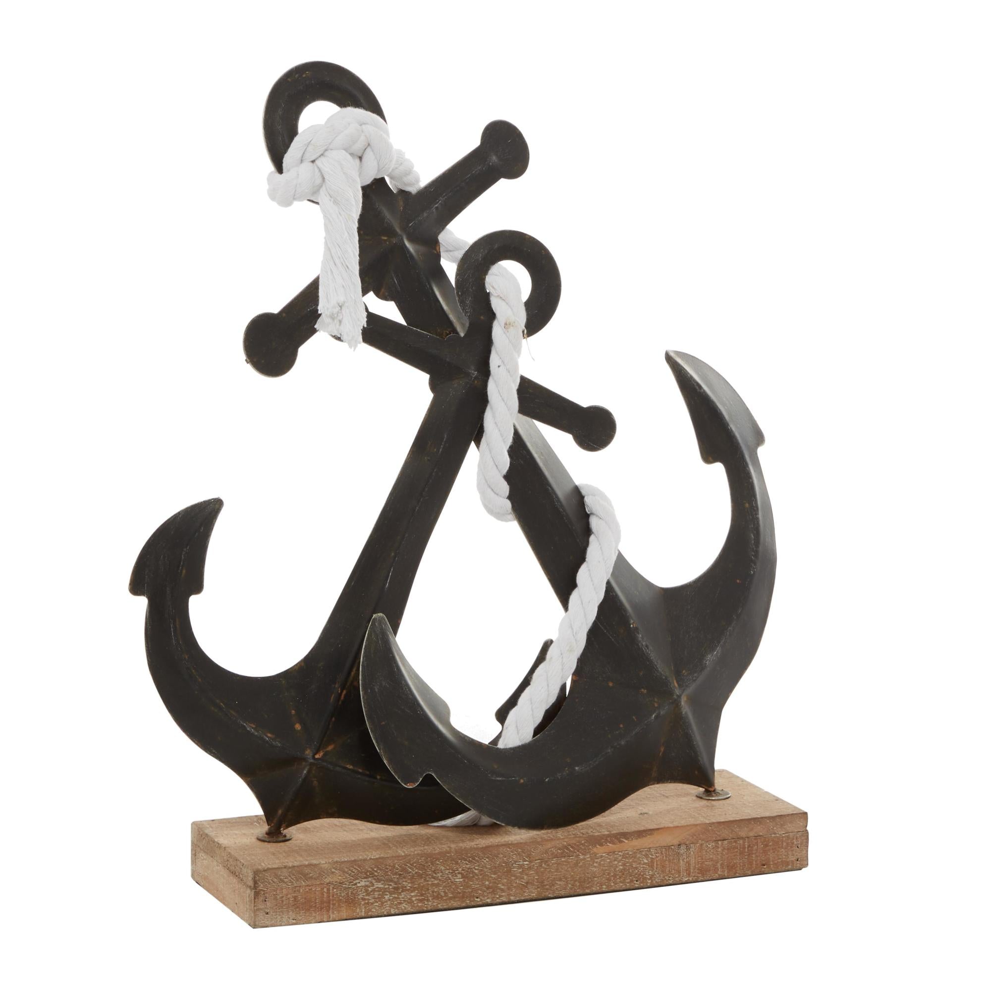Anchor Black Metal Decorative Sculpture