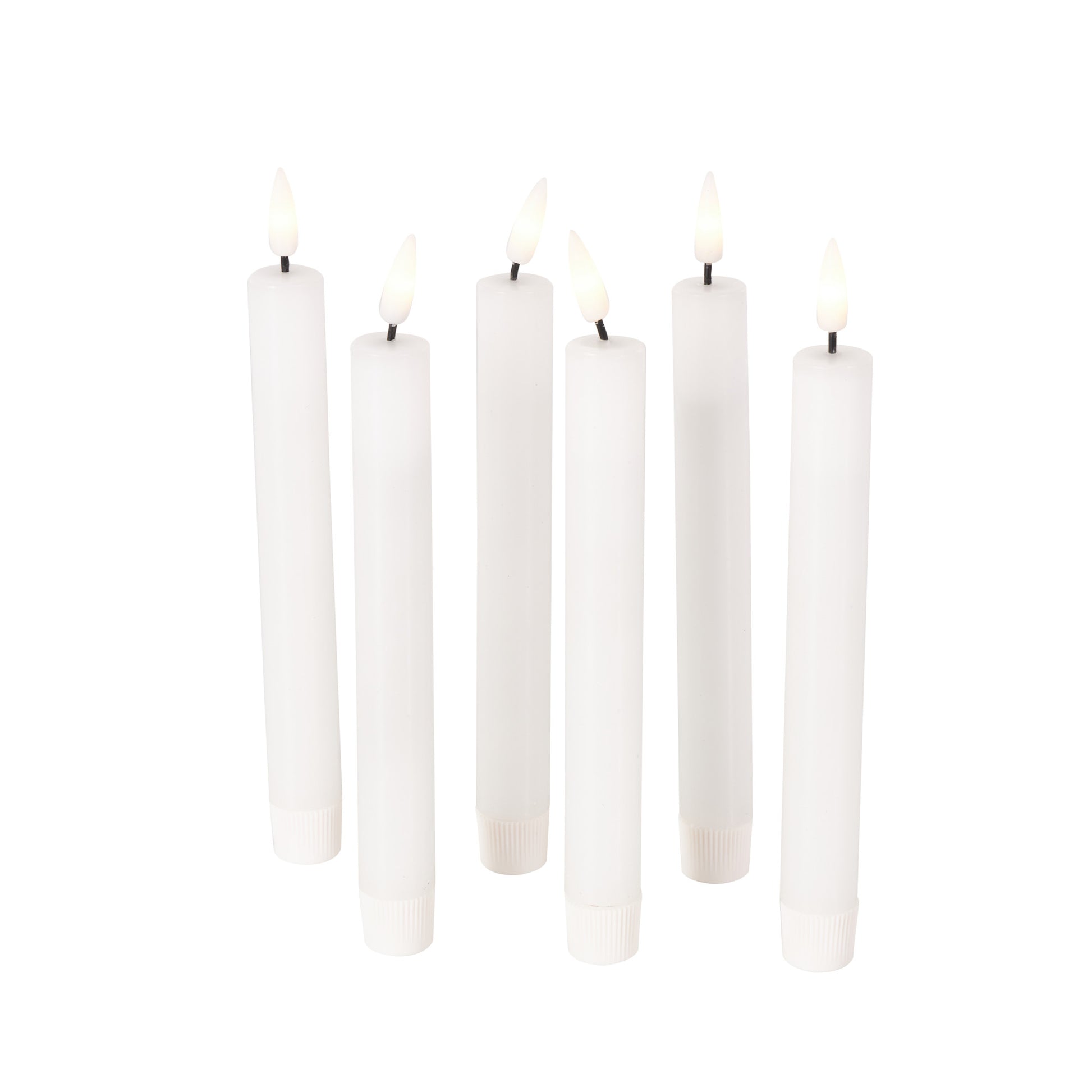 Set of 6 Wax Indoor Outdoor Flameless Candle with Remote Control Set of 6 10"H