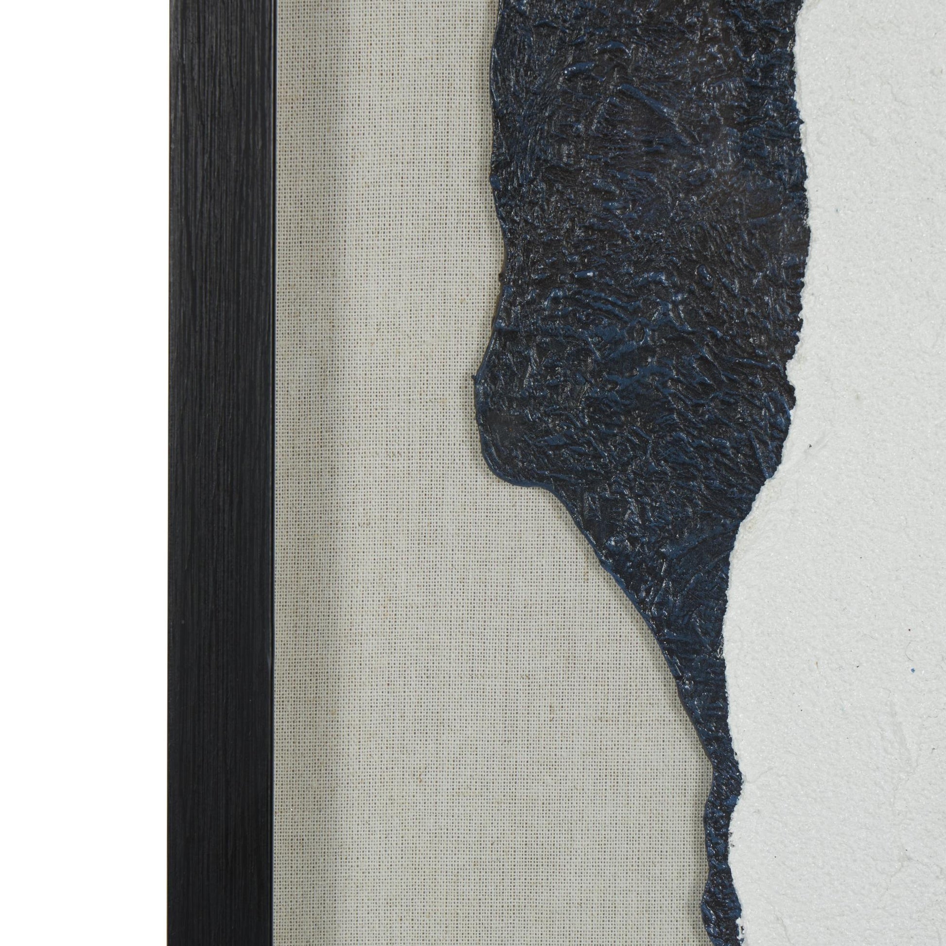 Abstract Linen Fabric Layered 3D Textured Living Room Framed Wall Art with Gray Backing