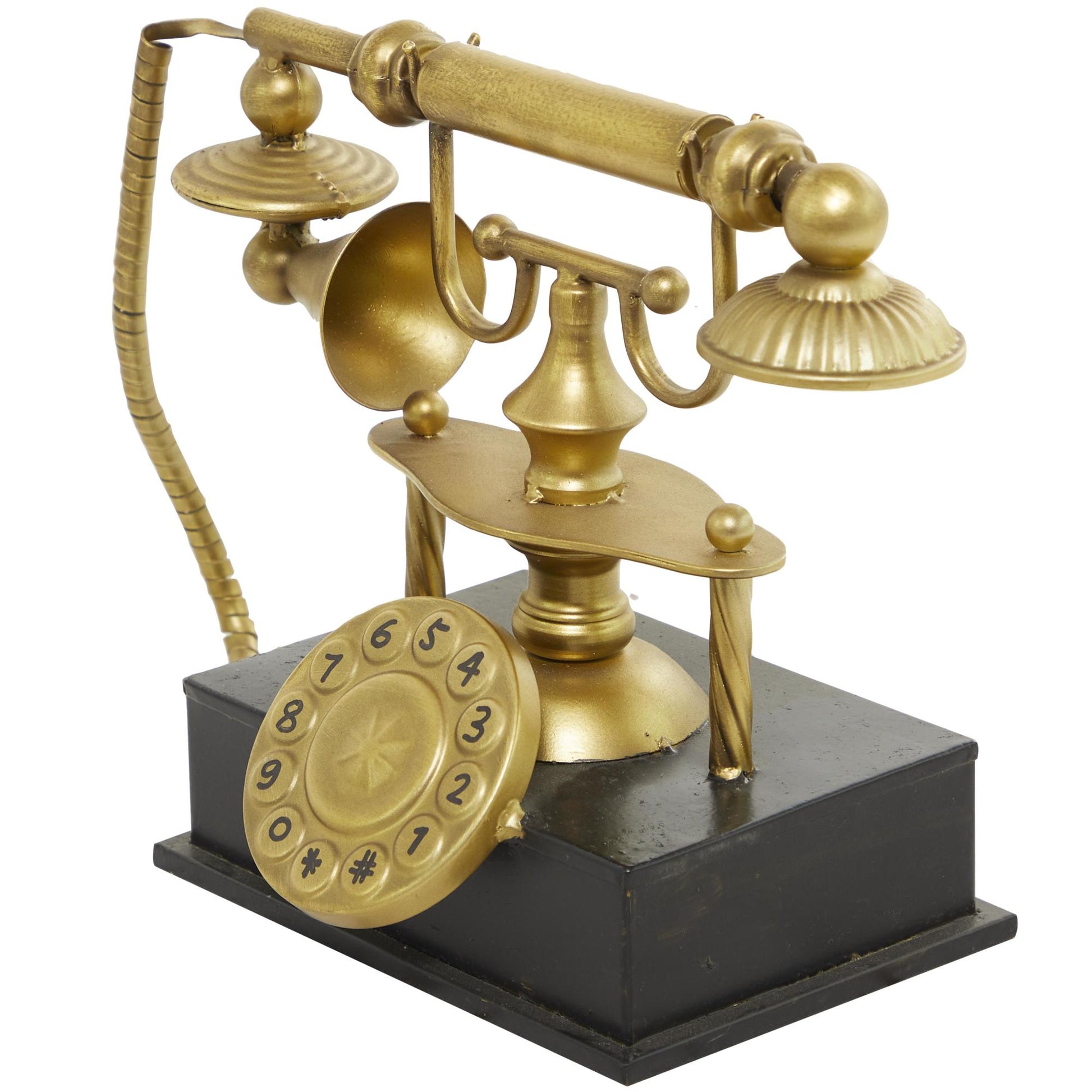 Telephone Gold Metal Decorative Sculpture