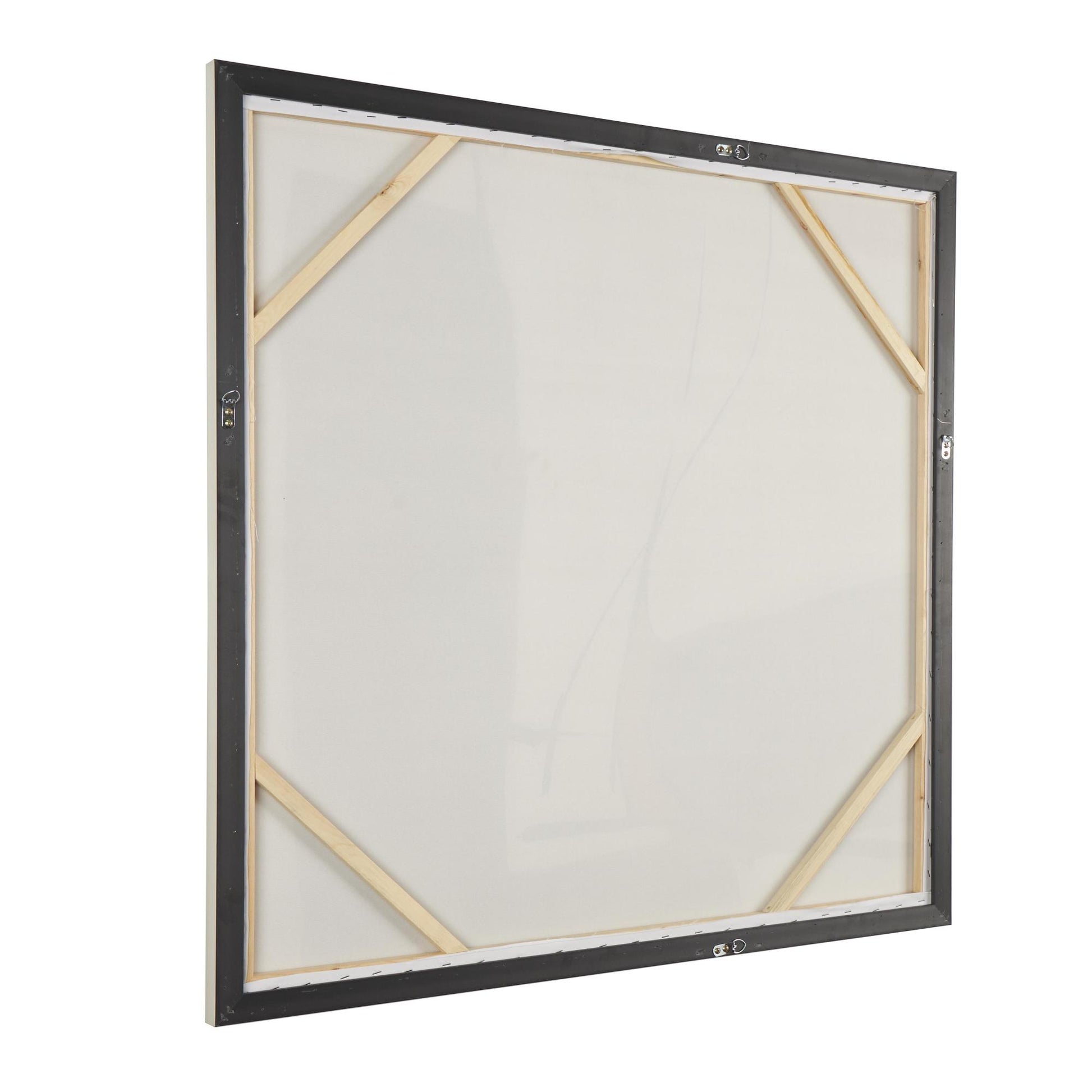 Abstract Green Canvas Line and Shape Living Room Framed Wall Art with Orange Accents