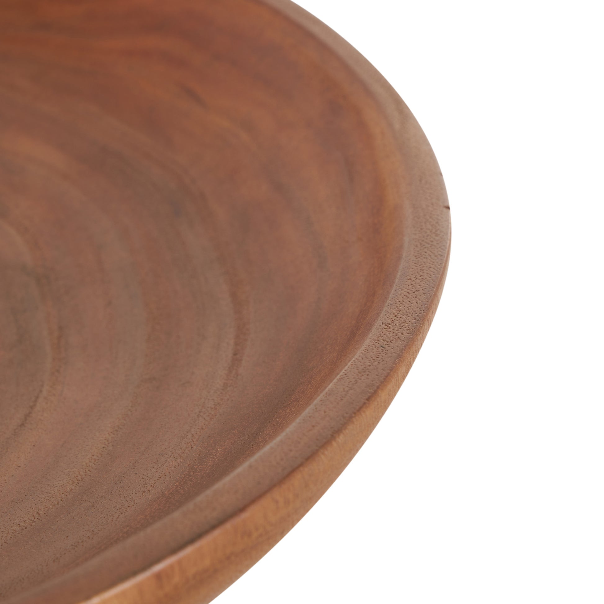 Brown Teak Wood Handmade Round Large Decorative Bowl with Peg Legs