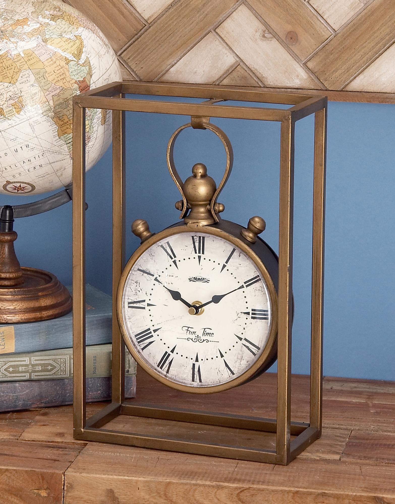 Bronze Metal Standing Stopwatch Decorative Clock