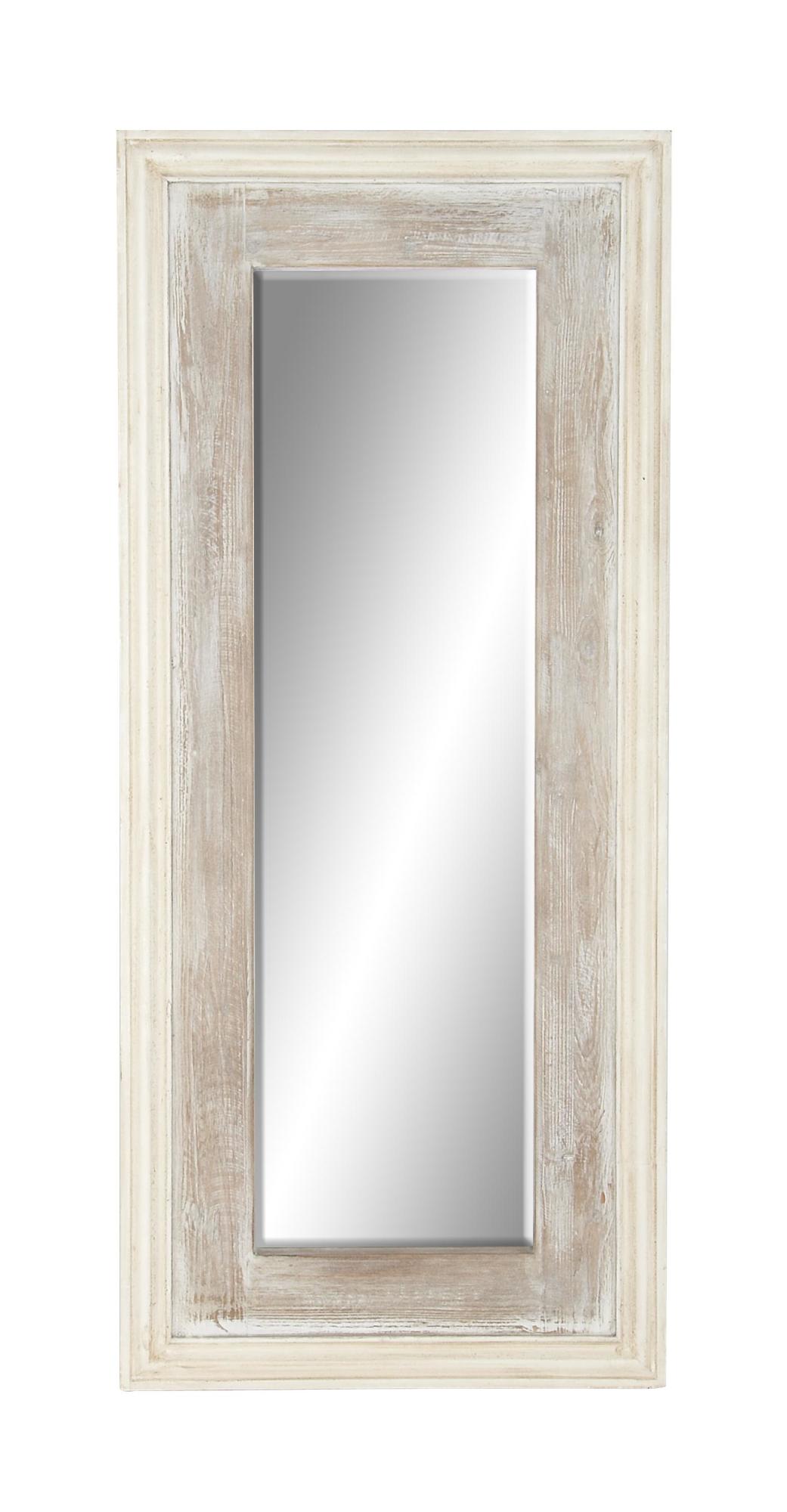 White Wood Room Wall Mirror