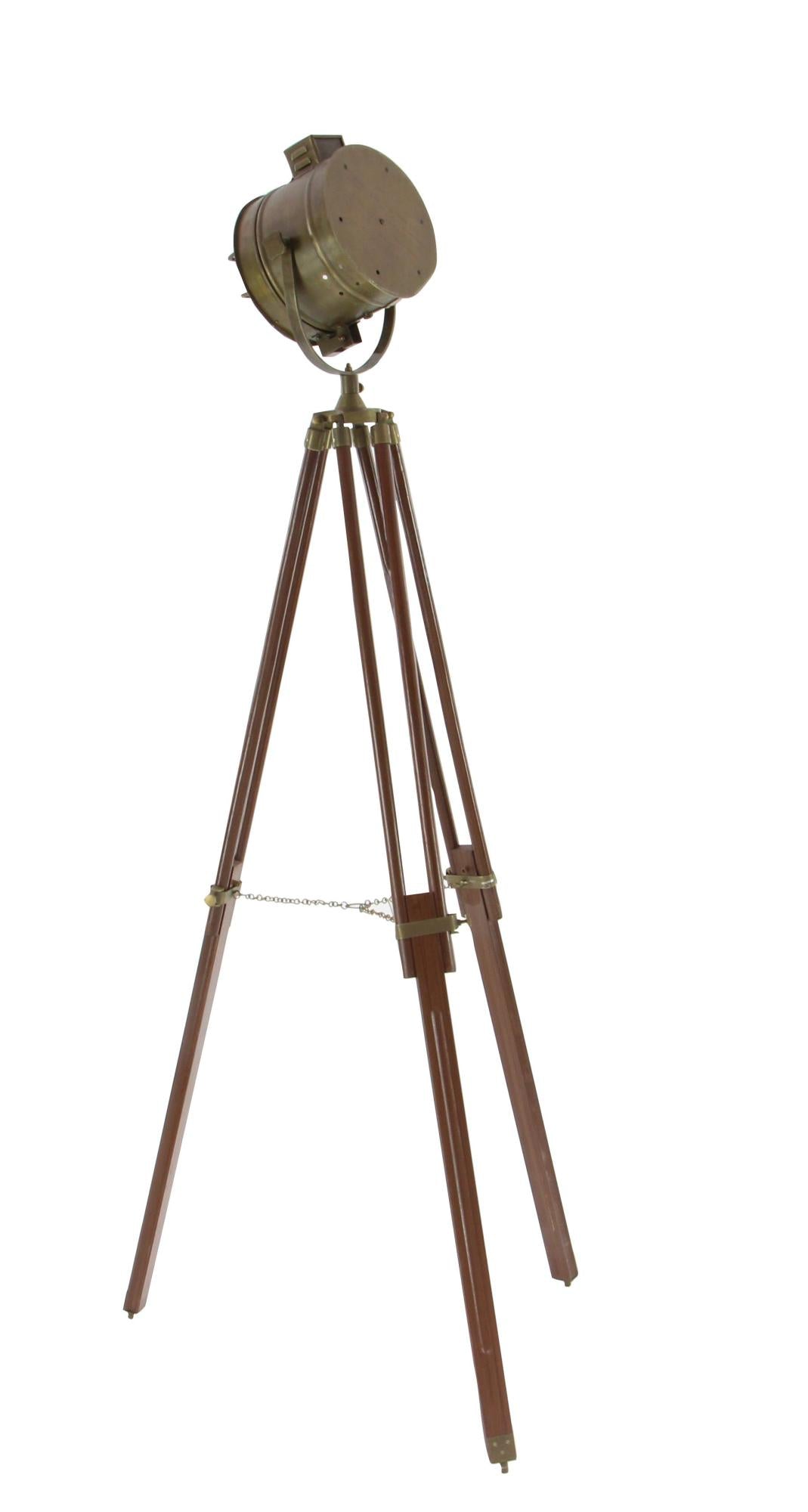 Brown Wood Spotlight Room Floor Lamp