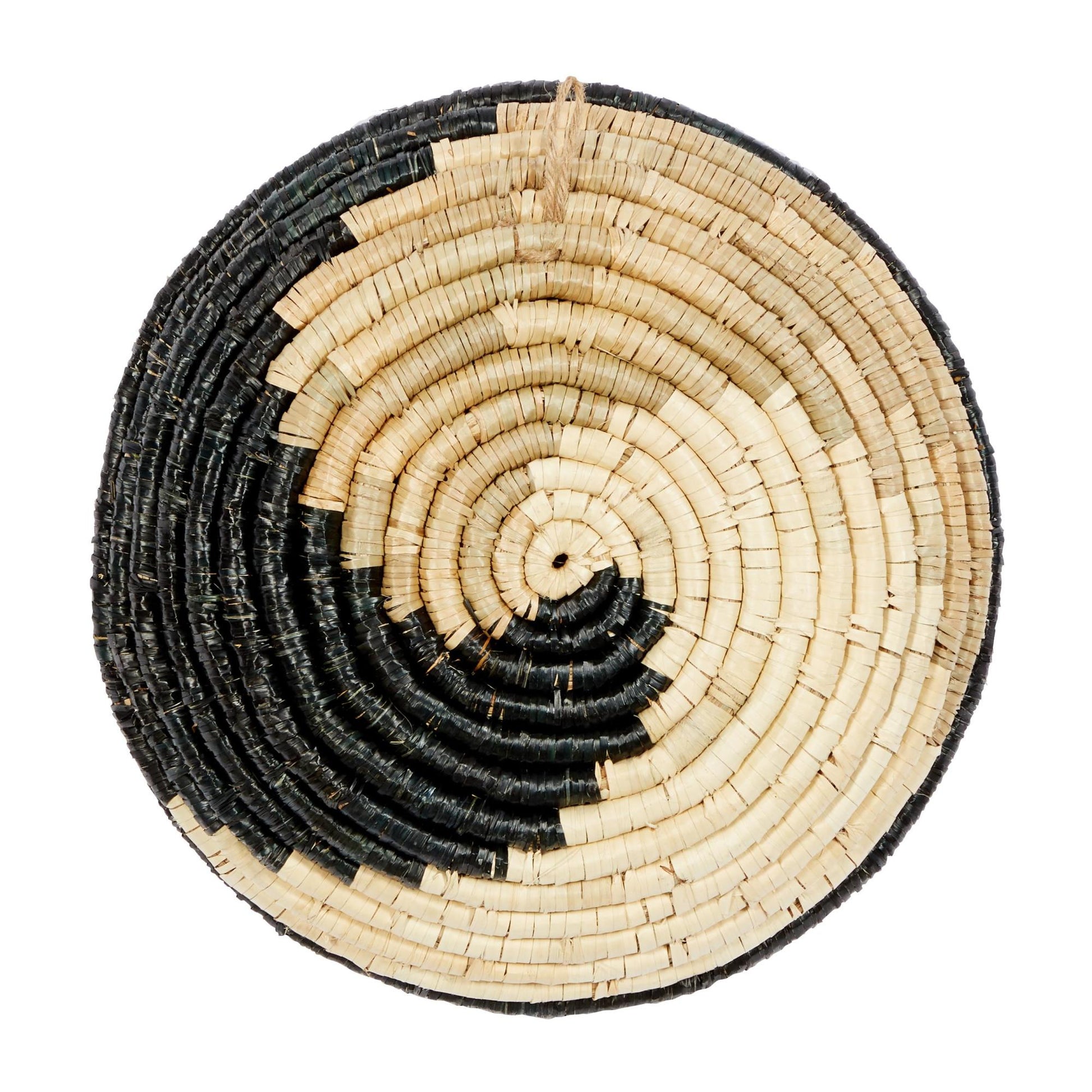 Set of 3 Plate Seagrass Handmade Spiral Basket Home Wall Decor Set of 3 20", 18", 15"H
