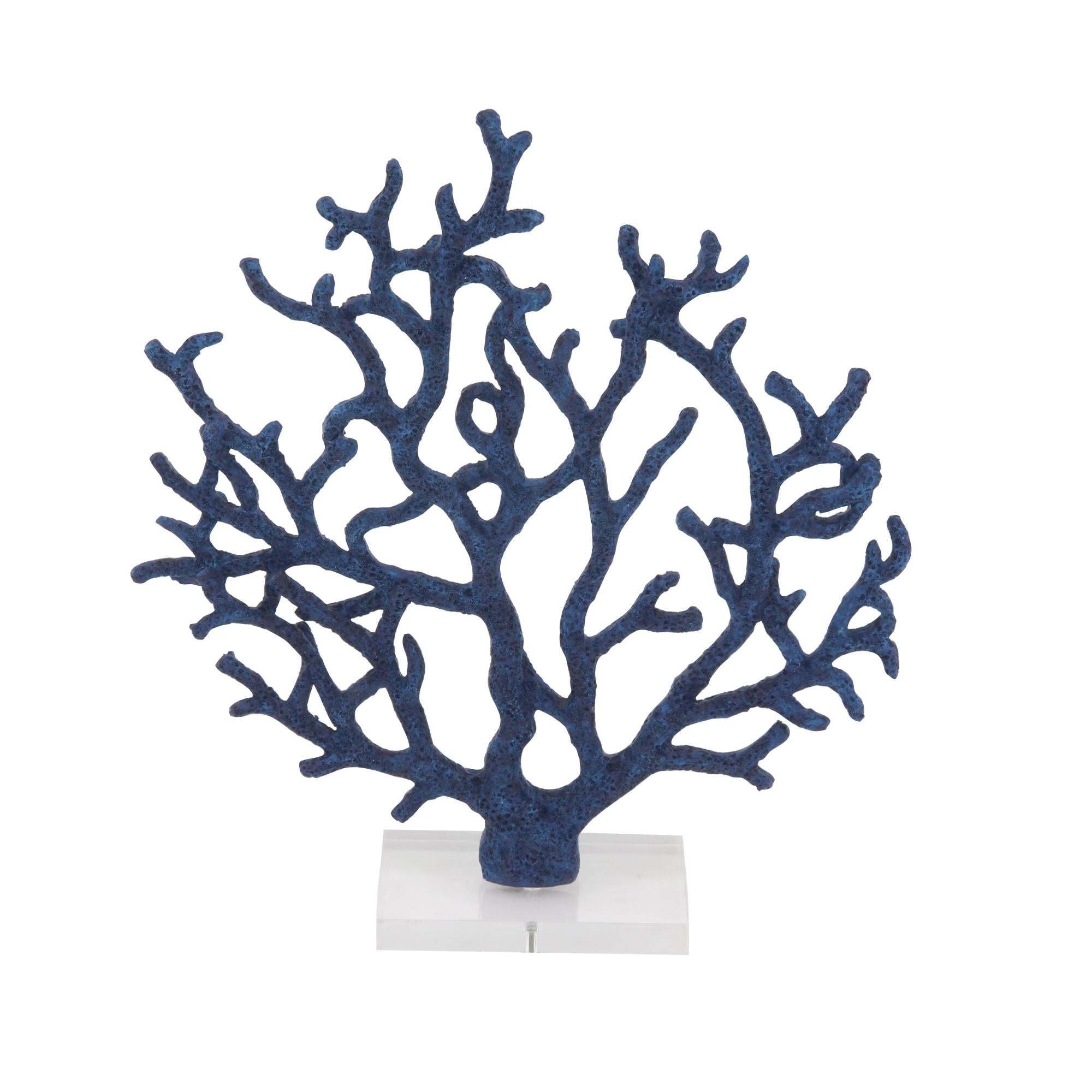 Coral Polystone Textured Porous Decorative Sculpture with Acrylic Base