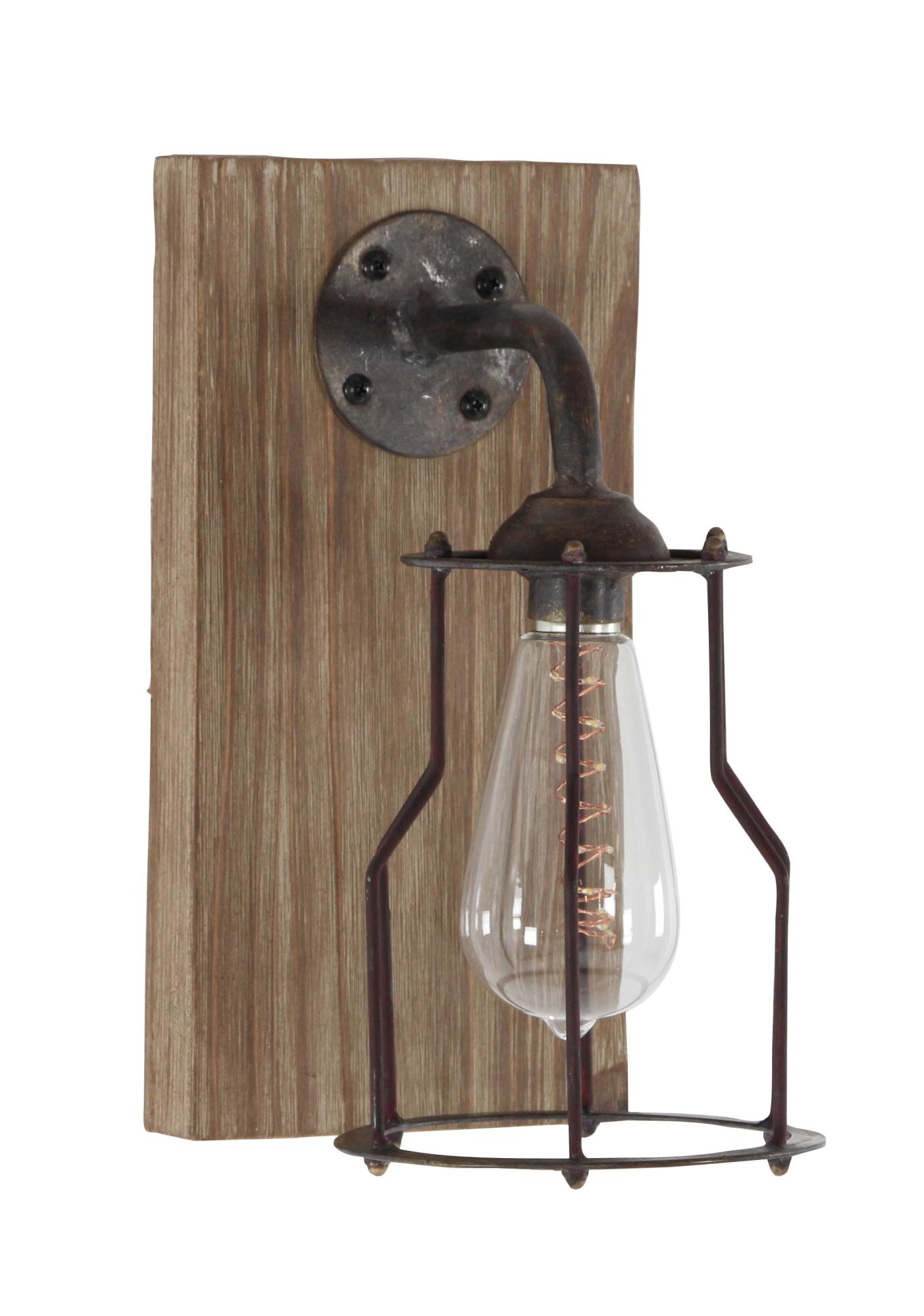 Geometric Brown Metal Battery Operated Room Accent Lamp with Included Fixed LED Light