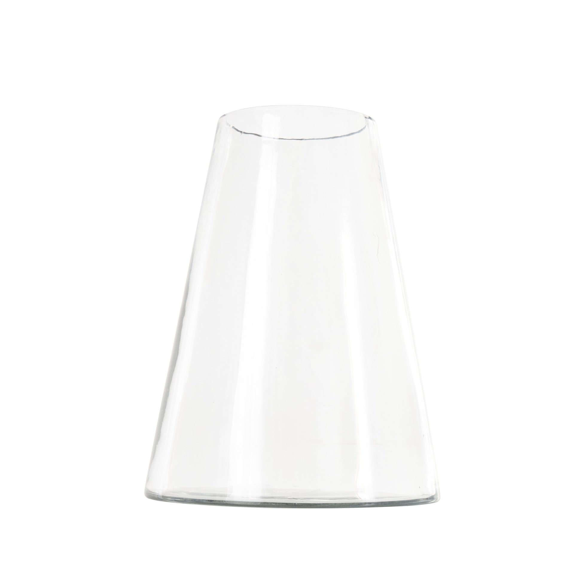 Clear Glass Cone Shaped Decorative Vase