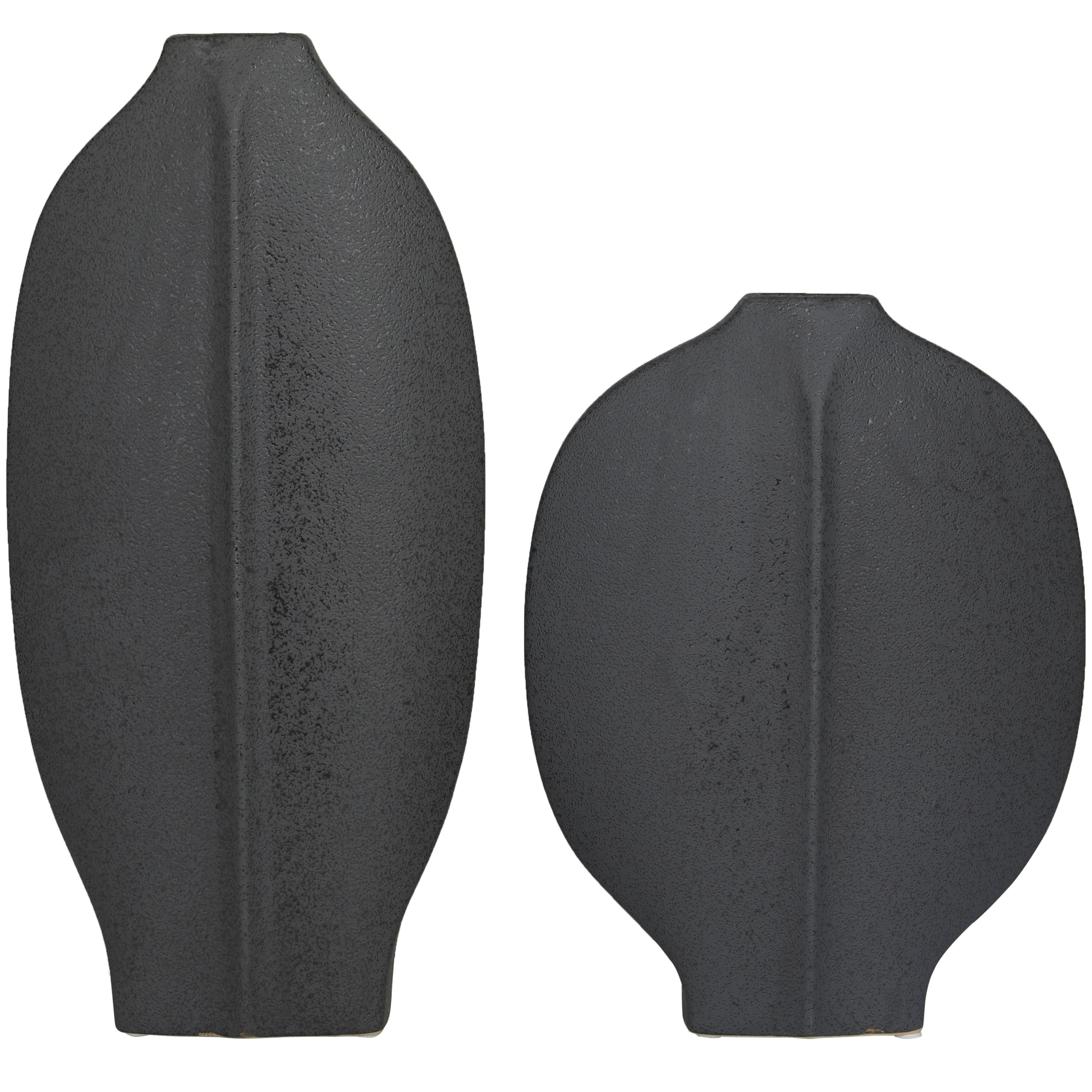 CosmoLiving by Cosmopolitan Set of 2 Abstract Ceramic Textured Decorative Vase