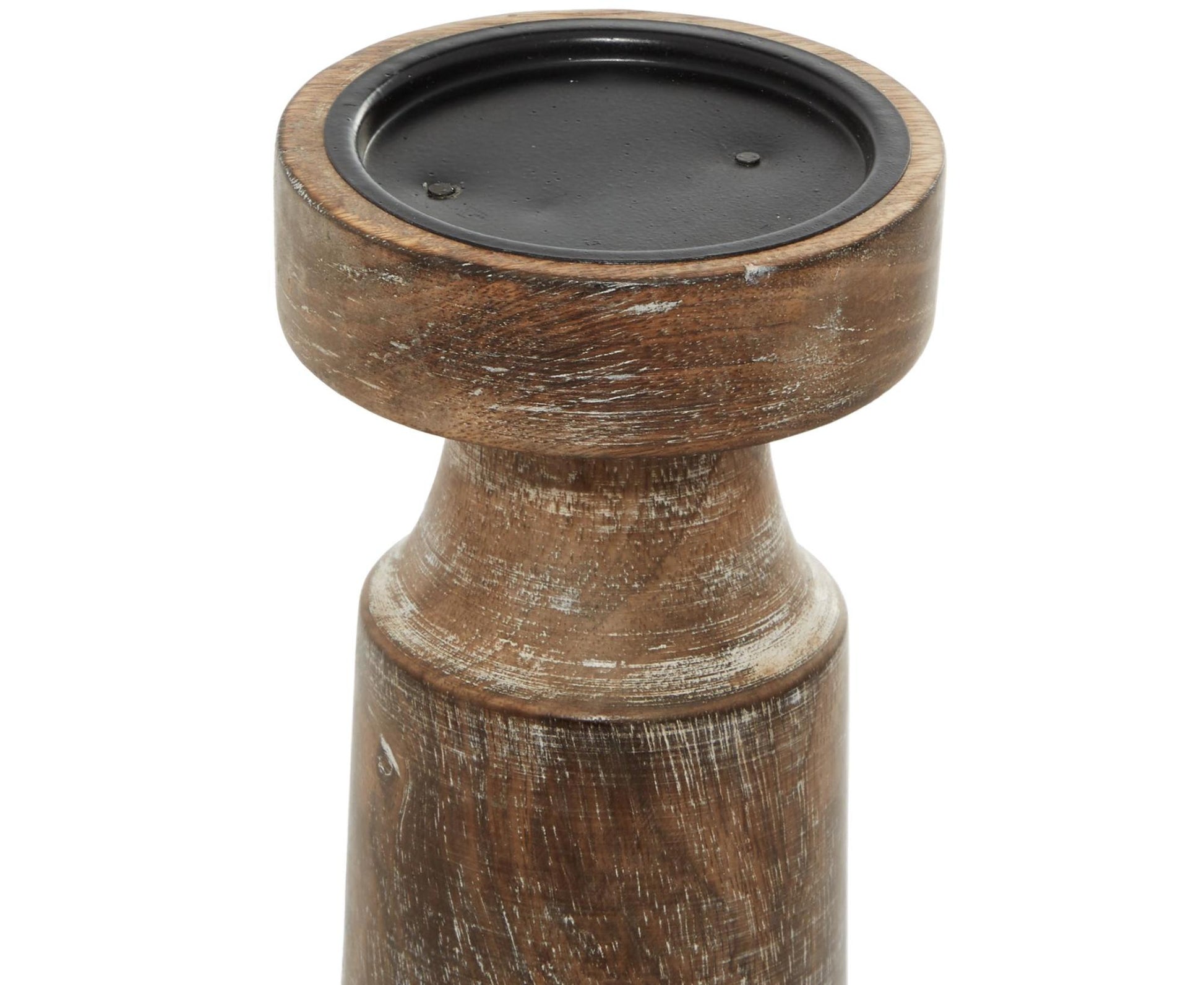 Set of 3 Floral Mango Wood Handmade Vine Decorative Candle Holder with Whitewashed Cream Backing