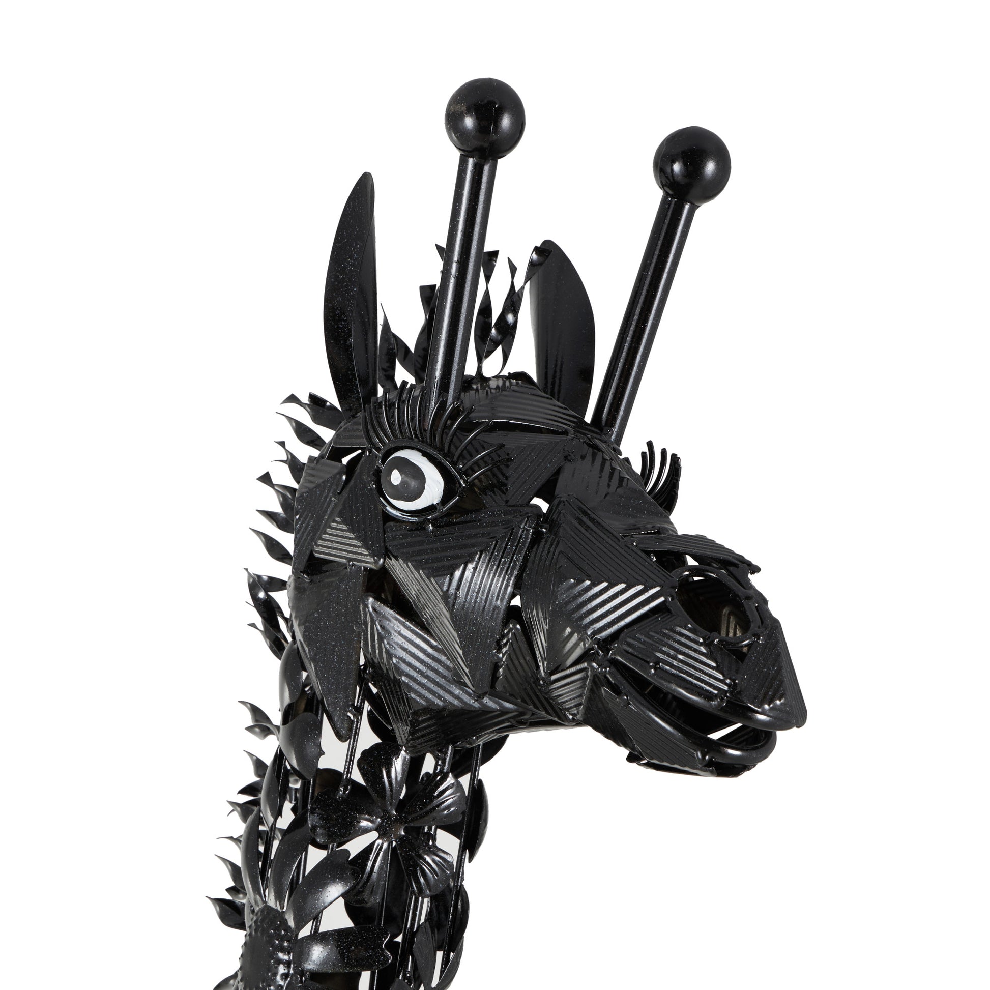 Giraffe Black Metal Indoor Outdoor Tall Decorative Garden Sculpture