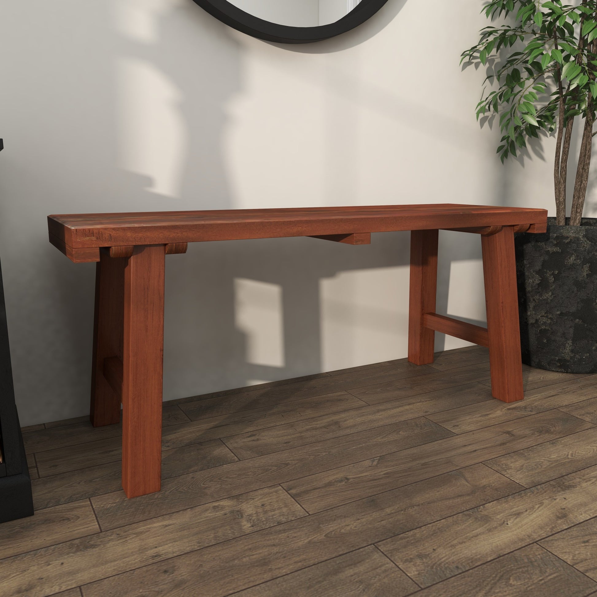 Brown Wood Handmade Natural Home Bench